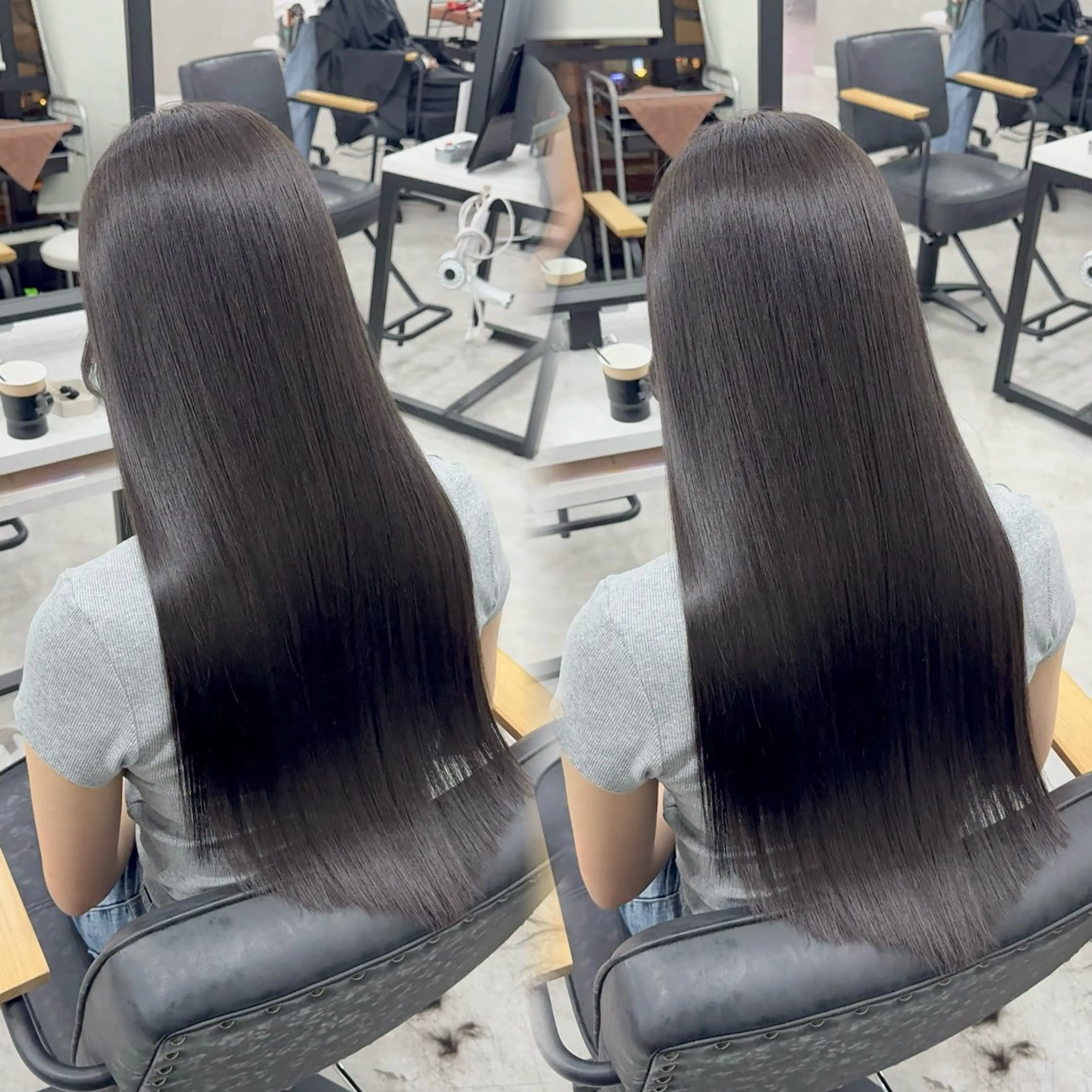 ロング カラー アッシュ アッシュブラウン ベージュカラー 黒髪 ブリーチ カット ヘアカラー トリートメント 赤み無し柔らかカラー 【梅田】madokaのヘアスタイル