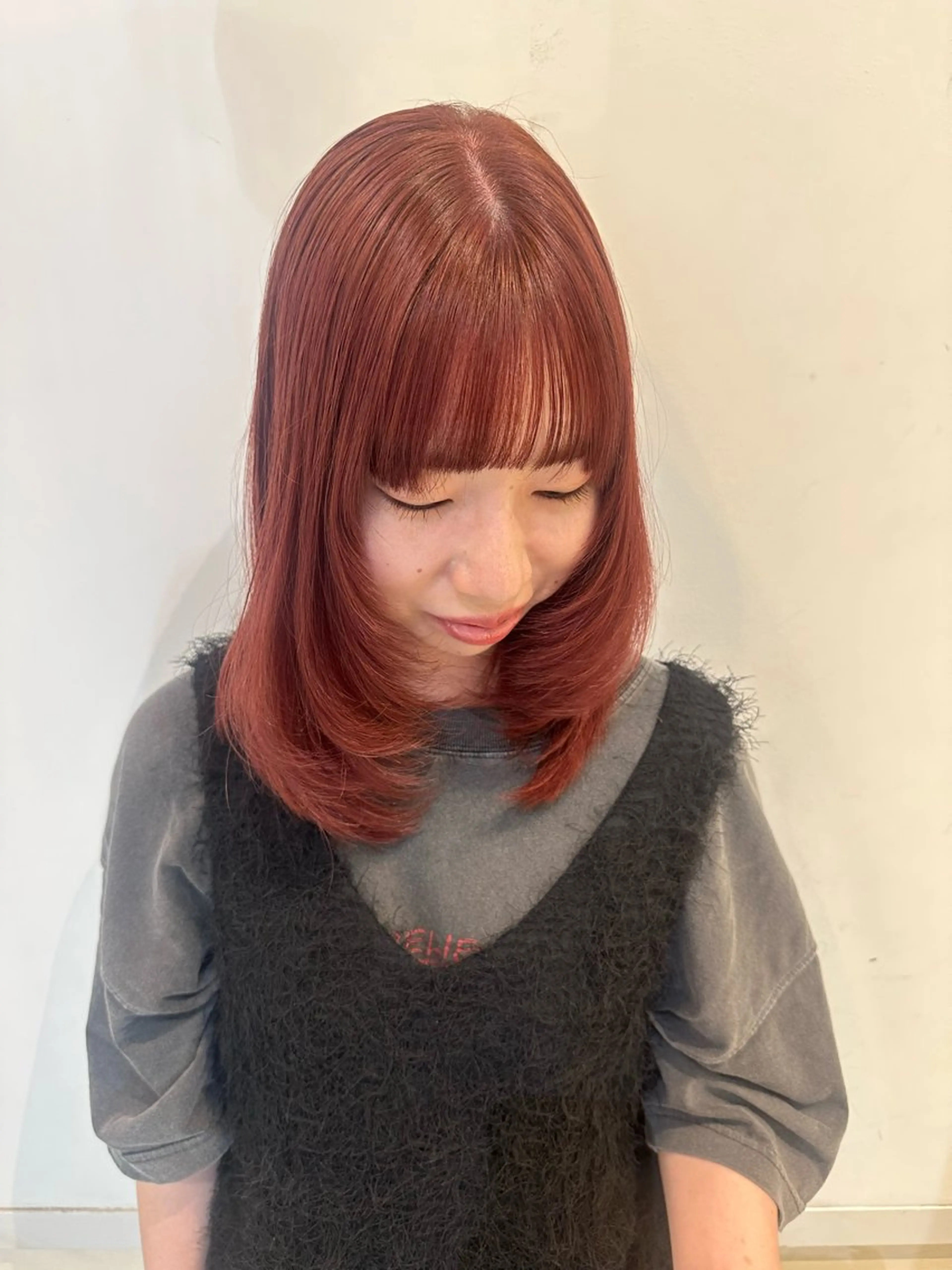 セミロング カラー 透けるbrown カラー🎗♡yukaのヘアスタイル