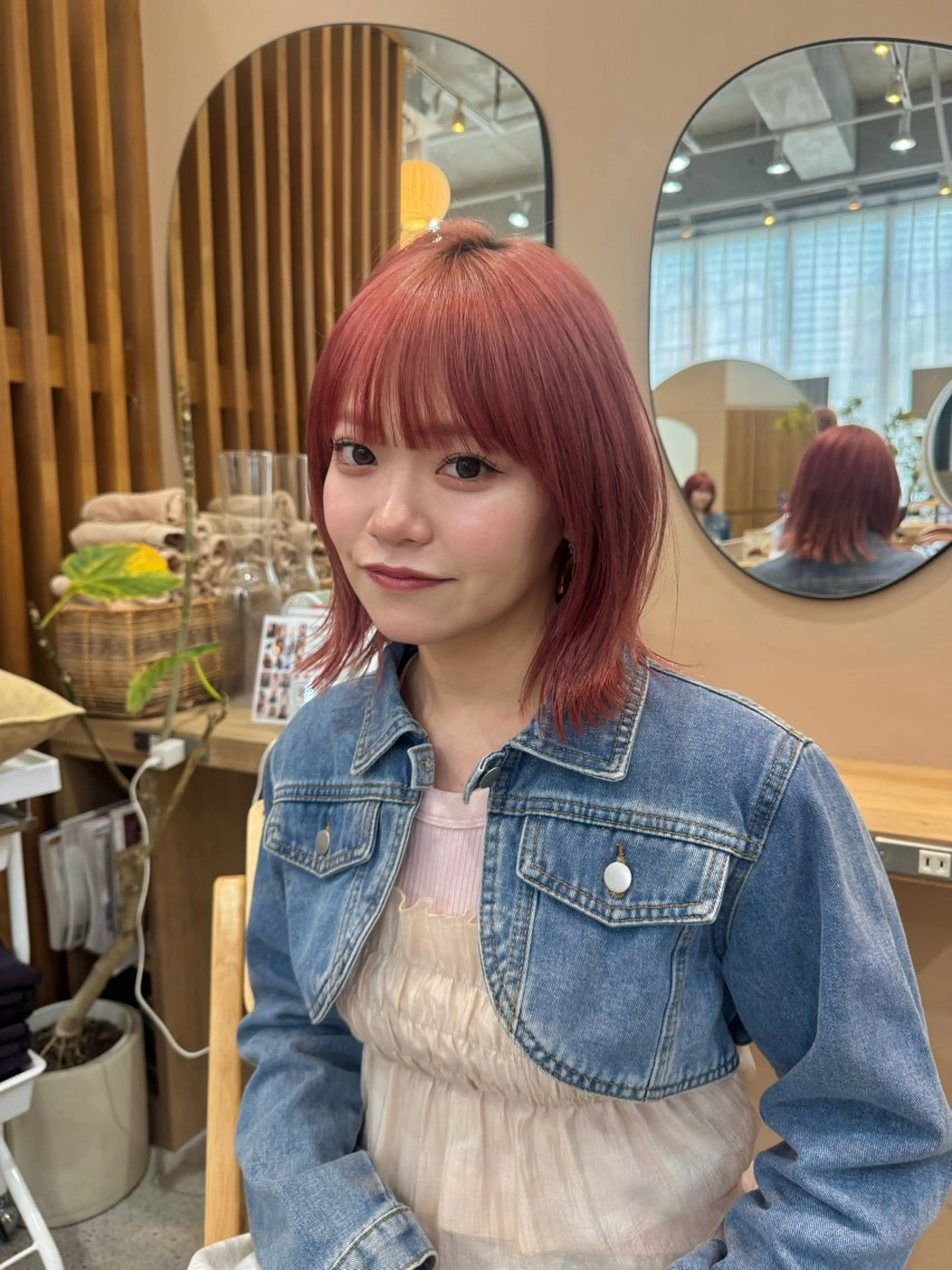 セミロング カラー ヘアカラー 🫧髪質改善/Wカラ ー 暖色 🌸桜🌸のヘアスタイル