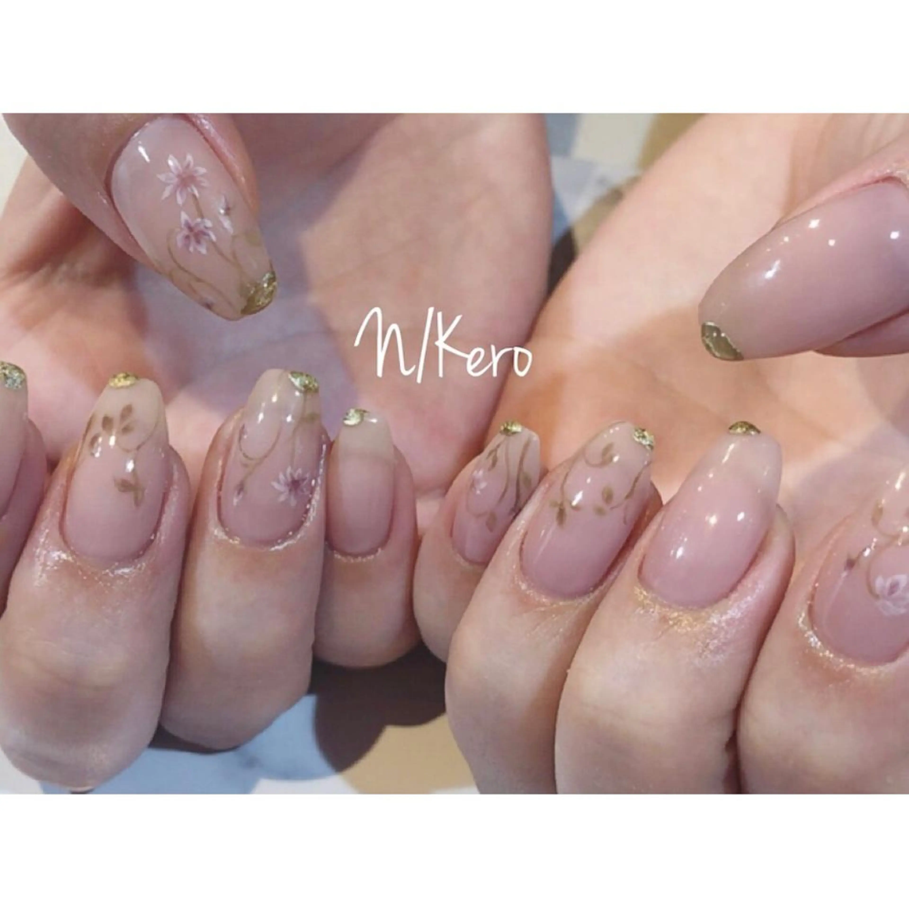 セミロング ネイル アートネイル ハンドネイル T. Kasumiのネイルデザイン