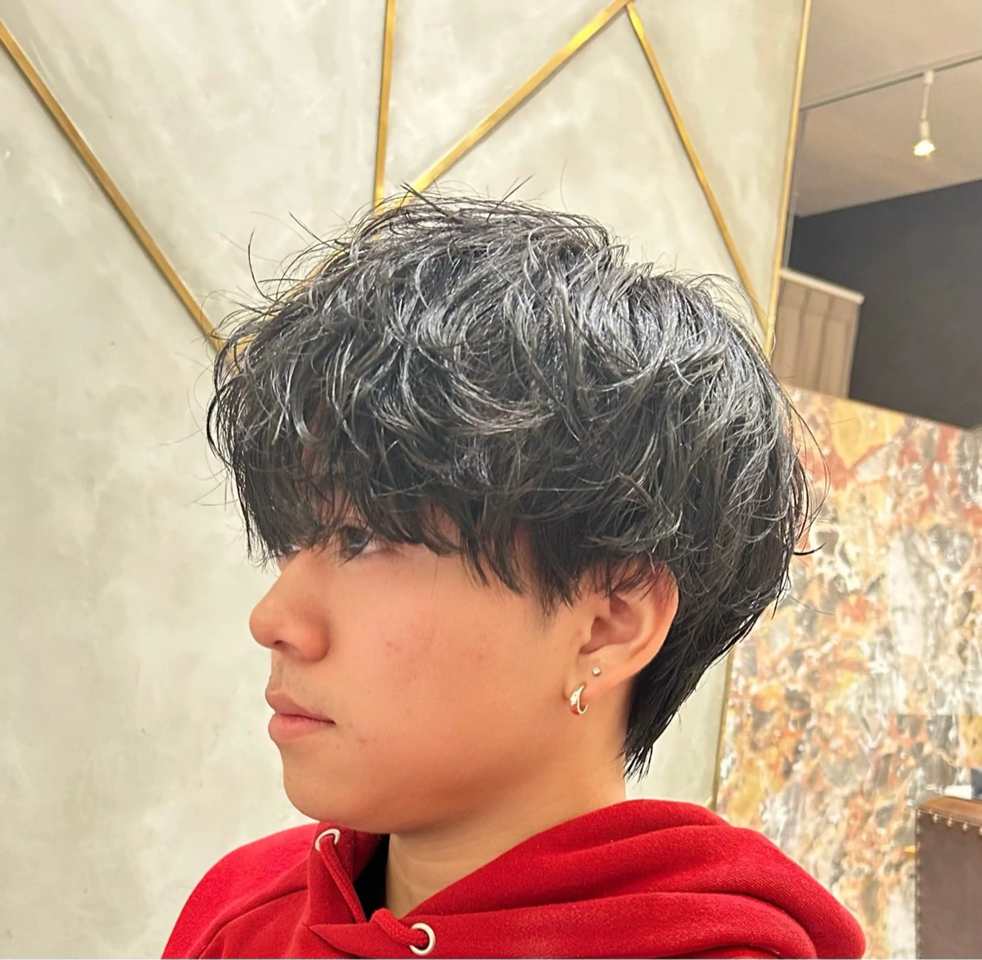 ショート パーマ メンズ calna by ELMO  上ノ井のヘアスタイル