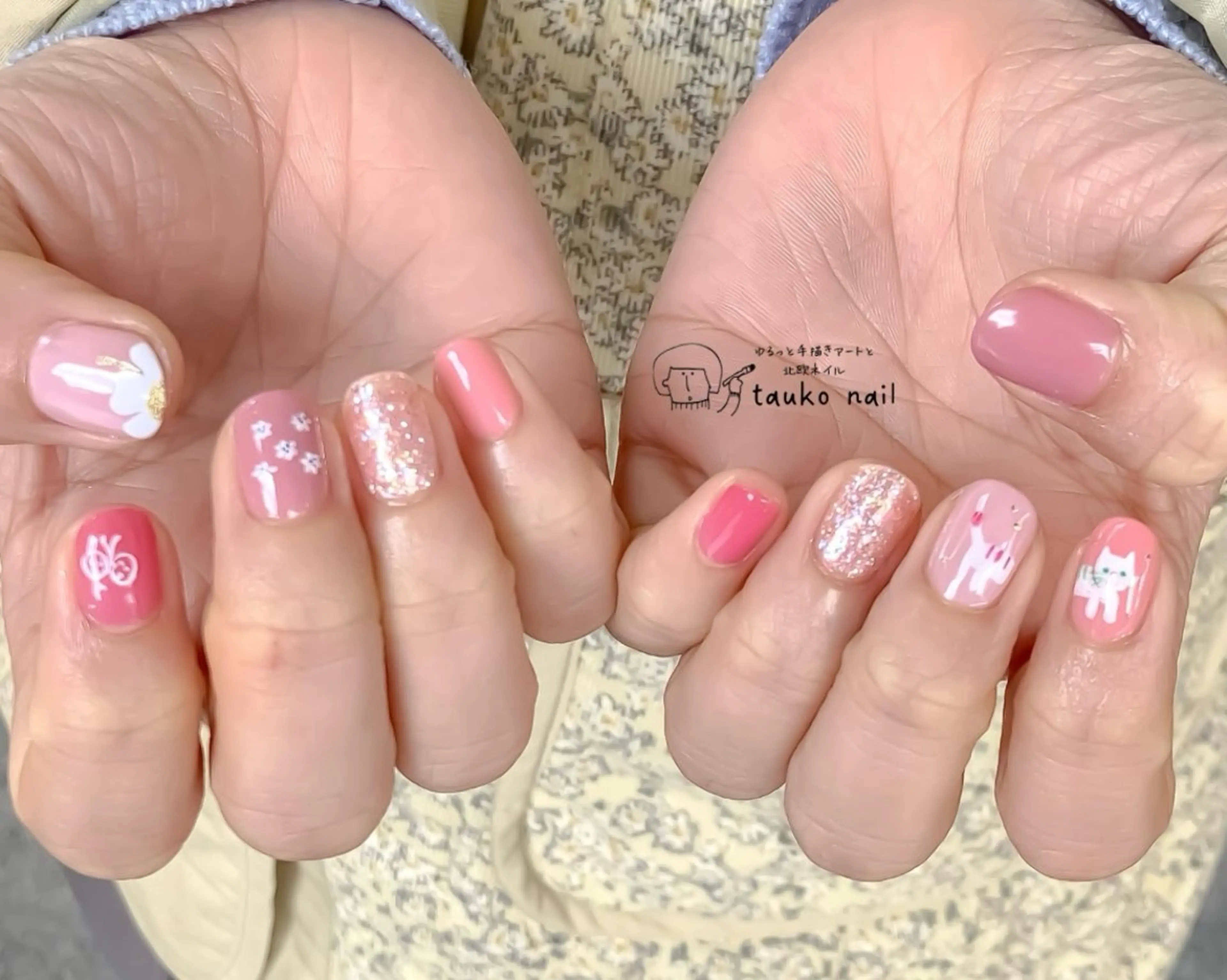 ネイル ピンク ハンドネイル tauko nailのネイルデザイン