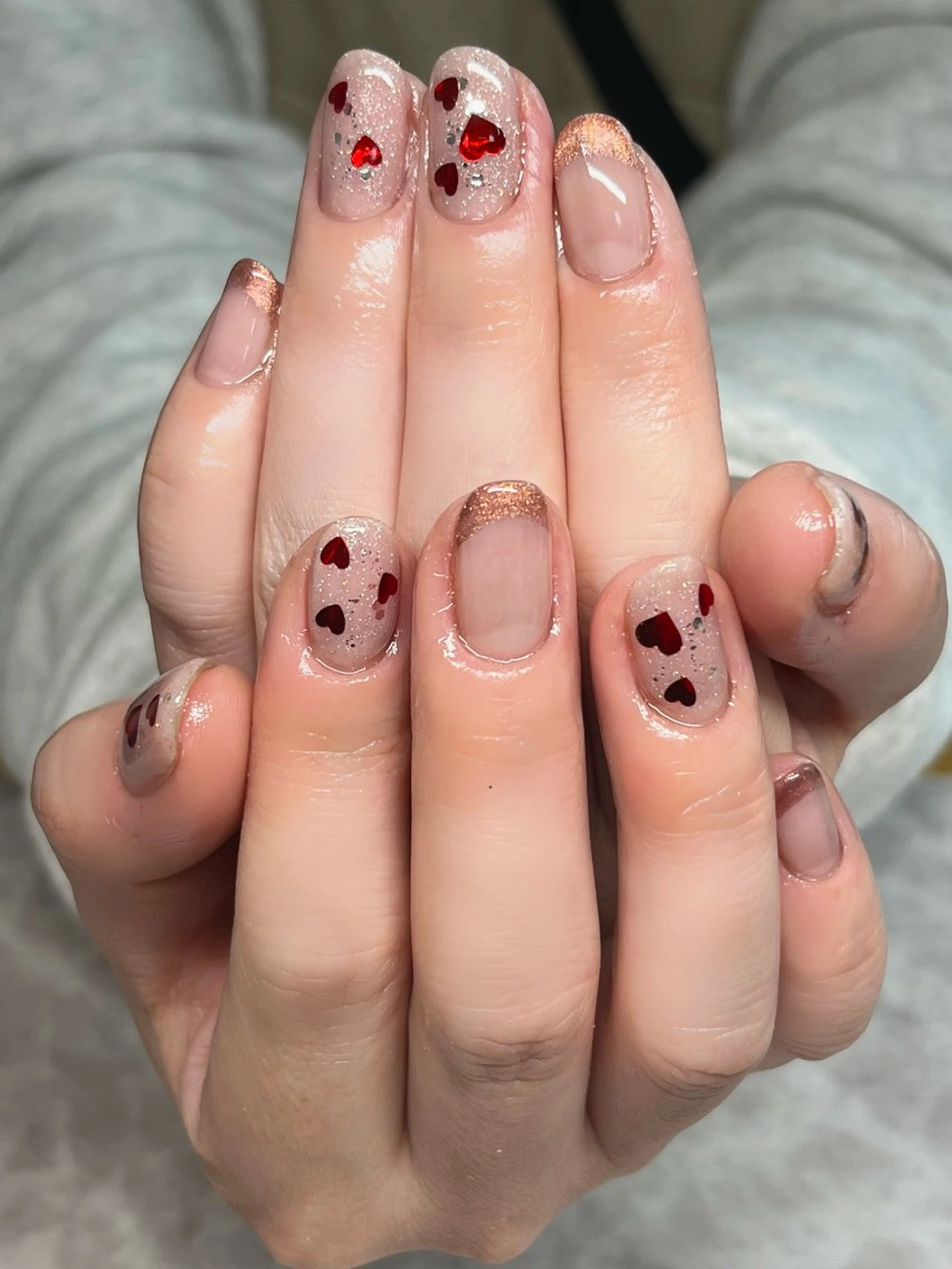 ネイル バレンタイン ハンドネイル Nailsalon C.U.Eのネイルデザイン