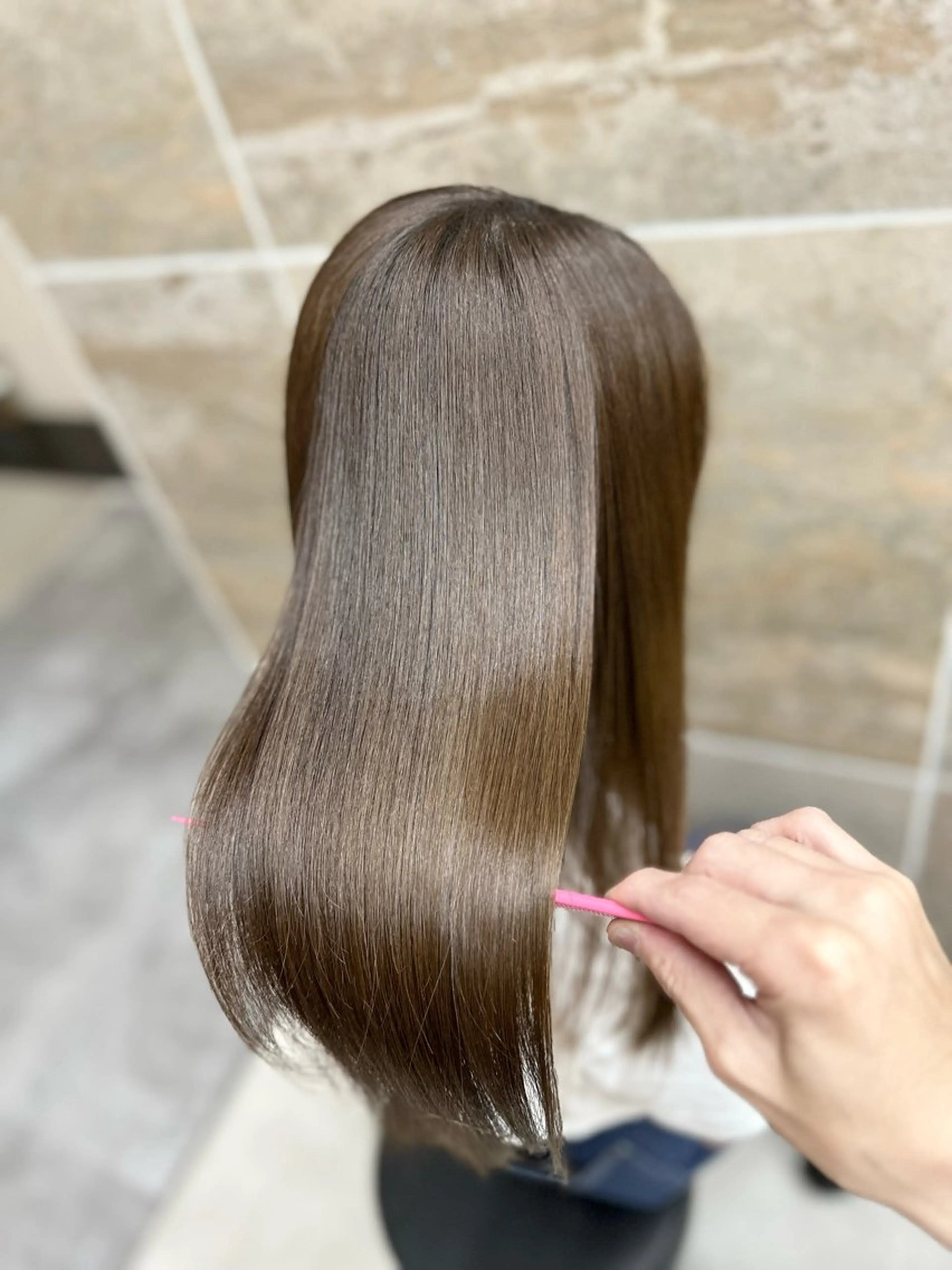 セミロング カラー パーマ 髪質改善 縮毛矯正 縮毛矯正 トリートメント 【髪質改善特化】 tamのヘアスタイル