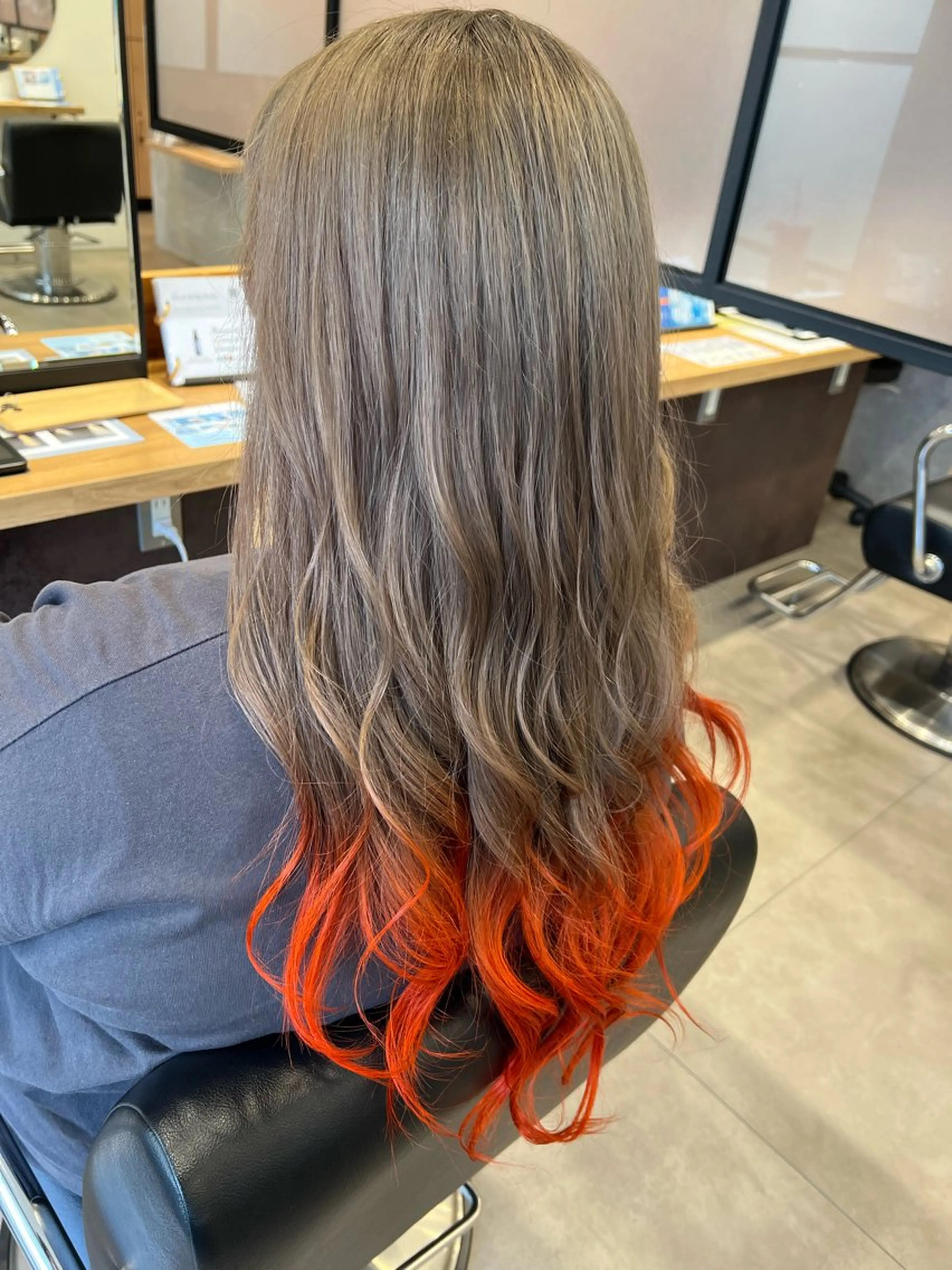 ロング カラー ベージュカラー オレンジ ヘアカラー ブランシェ小幡駅前店 森樹のヘアスタイル