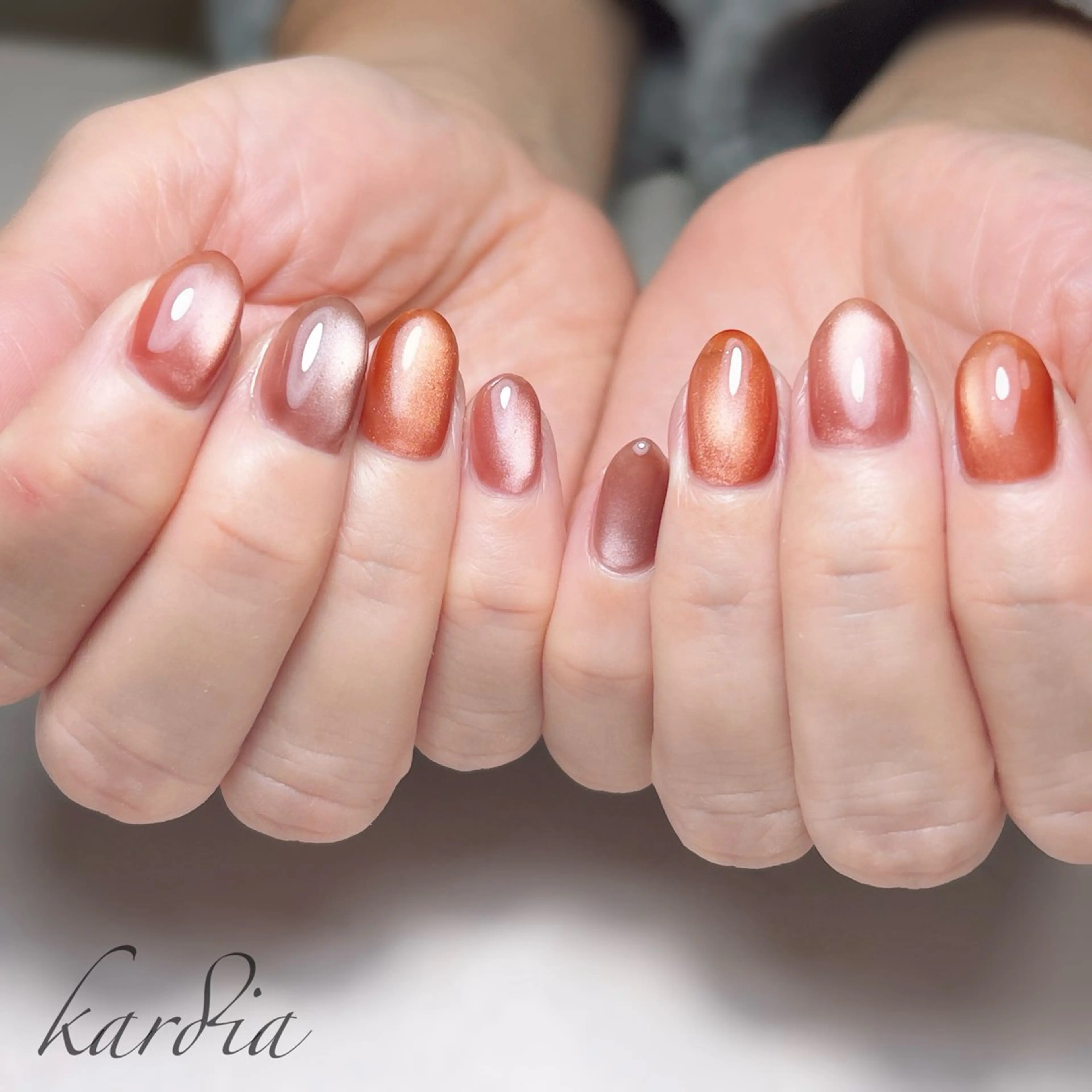 ネイル ハンドネイル καρδιά -ｶﾙﾃﾞｨｱ-のネイルデザイン