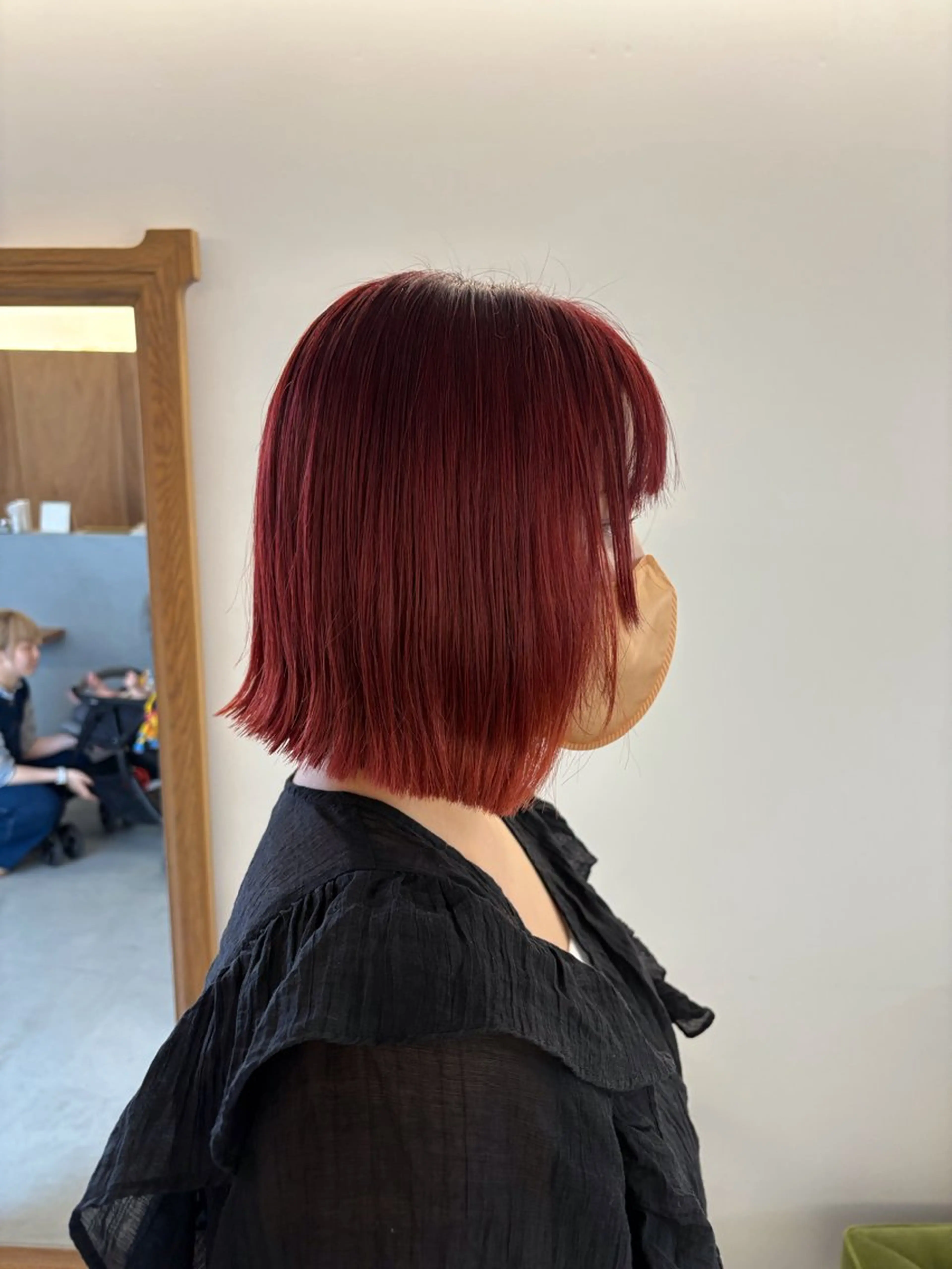 カラー イルミナカラー レッドカラー 原田 萌のヘアスタイル