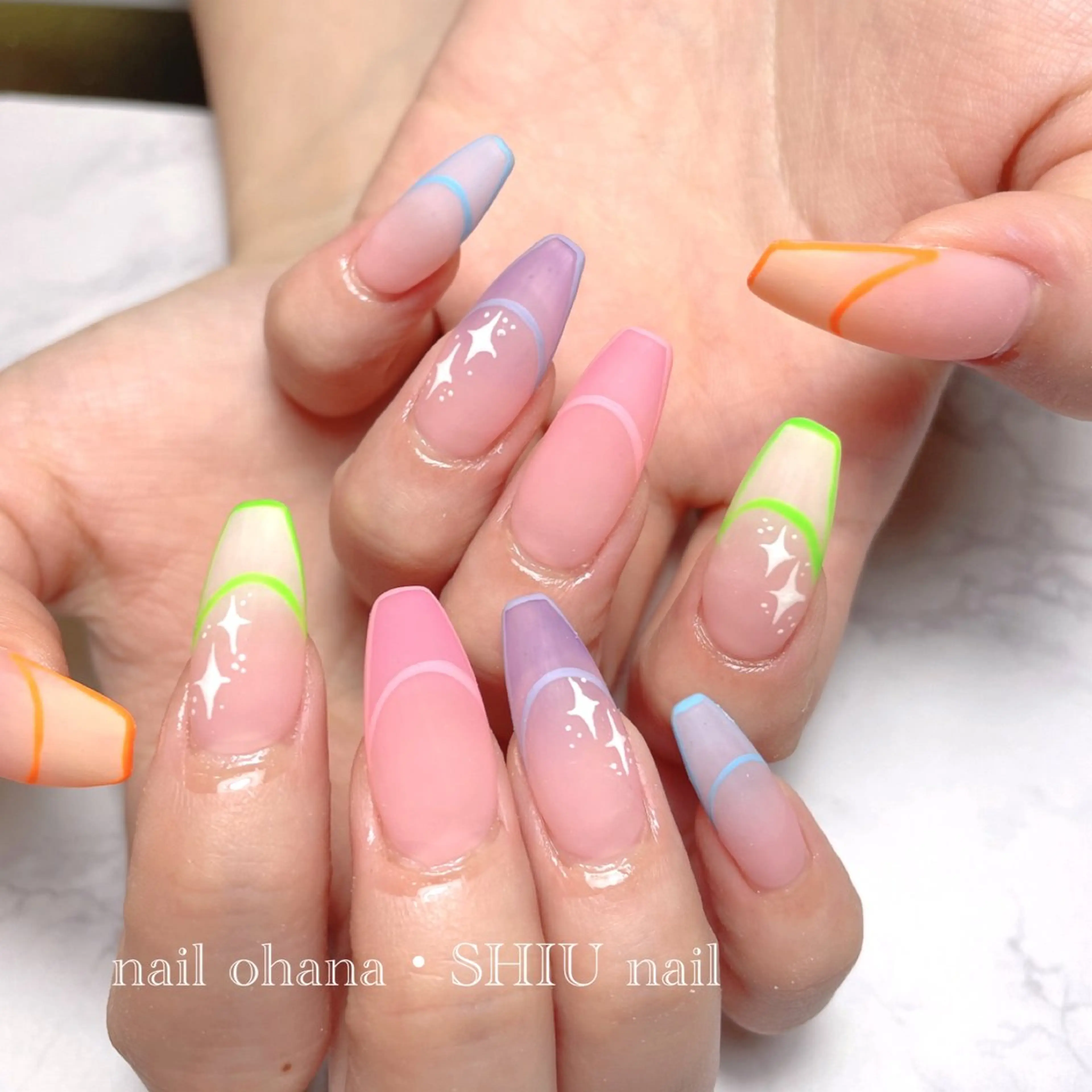 ロング ネイル ハンドネイル 那覇🏝️台湾人 ネイリストSHIUのネイルデザイン