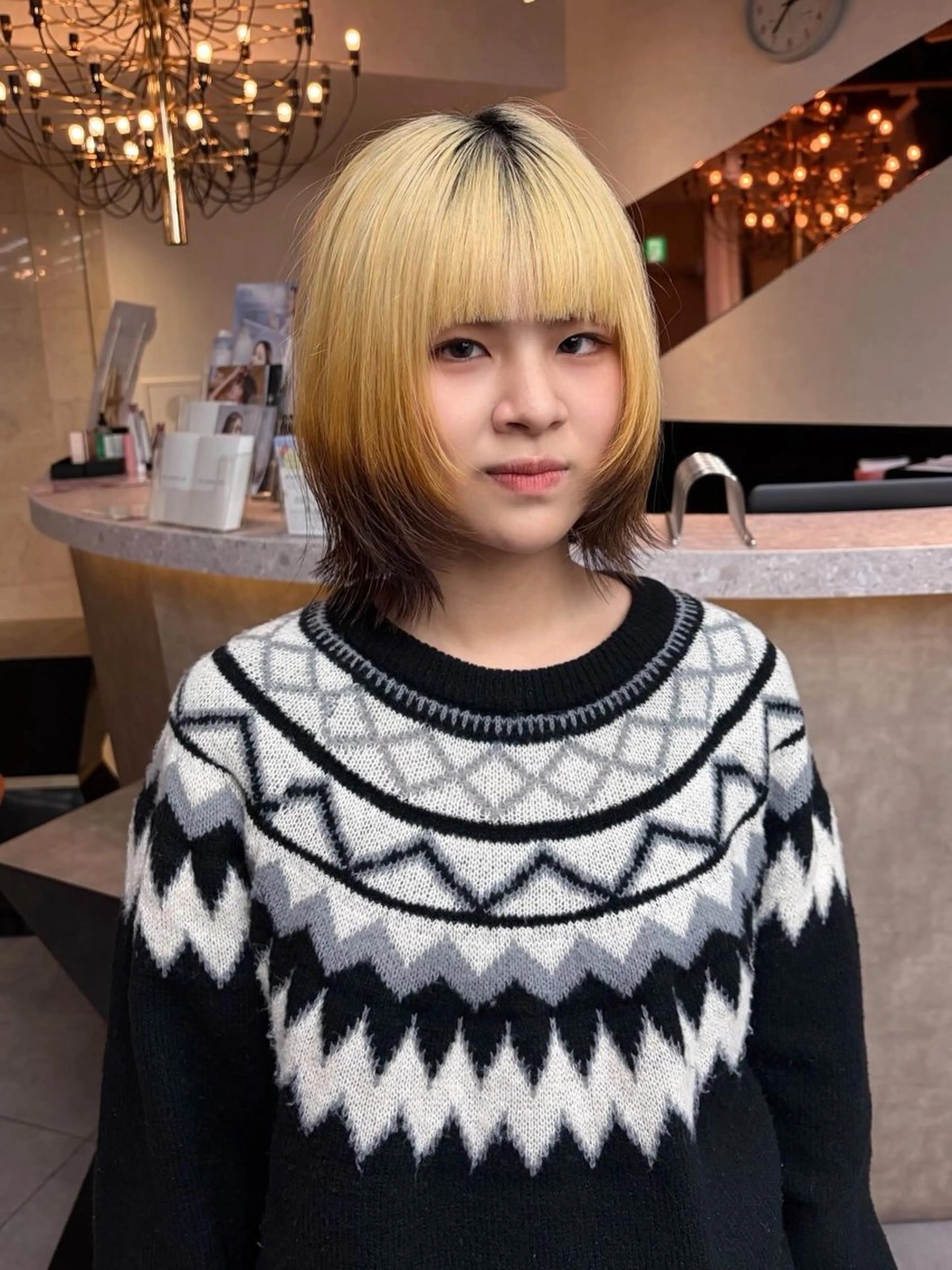 ショート カラー 藤原快斗/レイヤー /ウルフ/ハイトーンのヘアスタイル