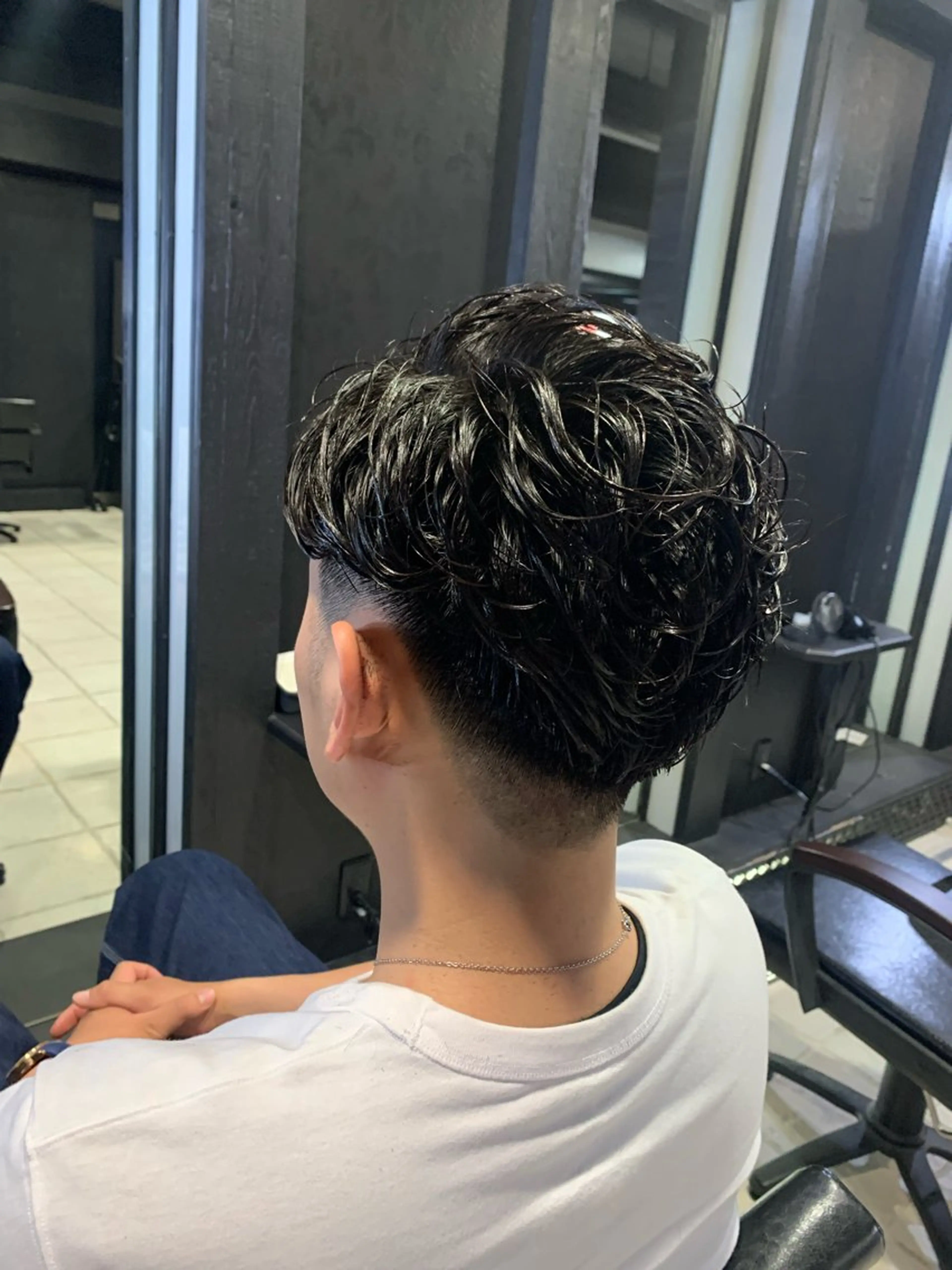 ショート メンズ カット パーマ トリートメント ヘアセット メンズパーマ/難波/ 心斎橋　室園亮佑のヘアスタイル