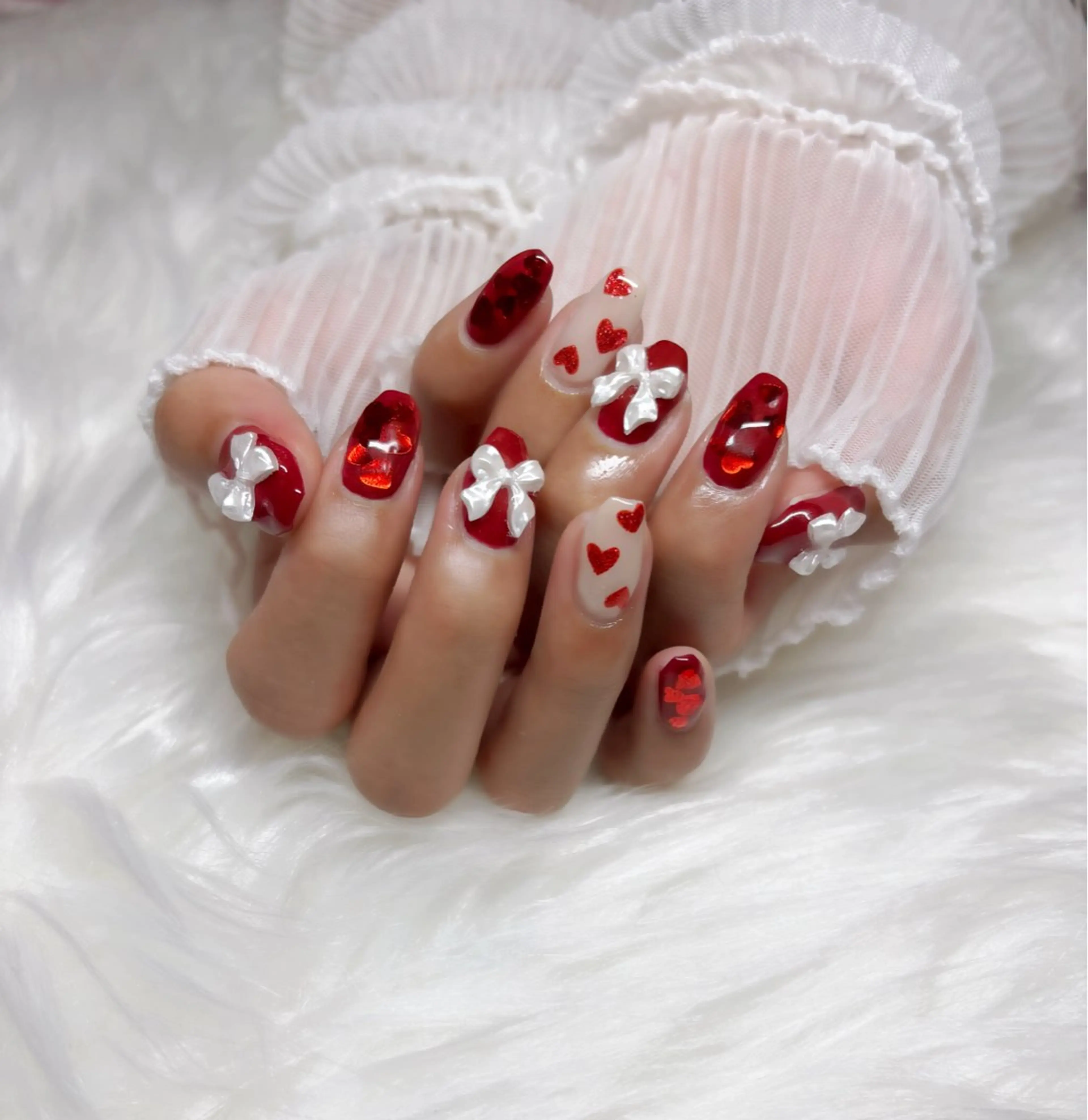 ネイル 冬ネイル クリスマス ハンドネイル Nail Salon macherieのネイルデザイン