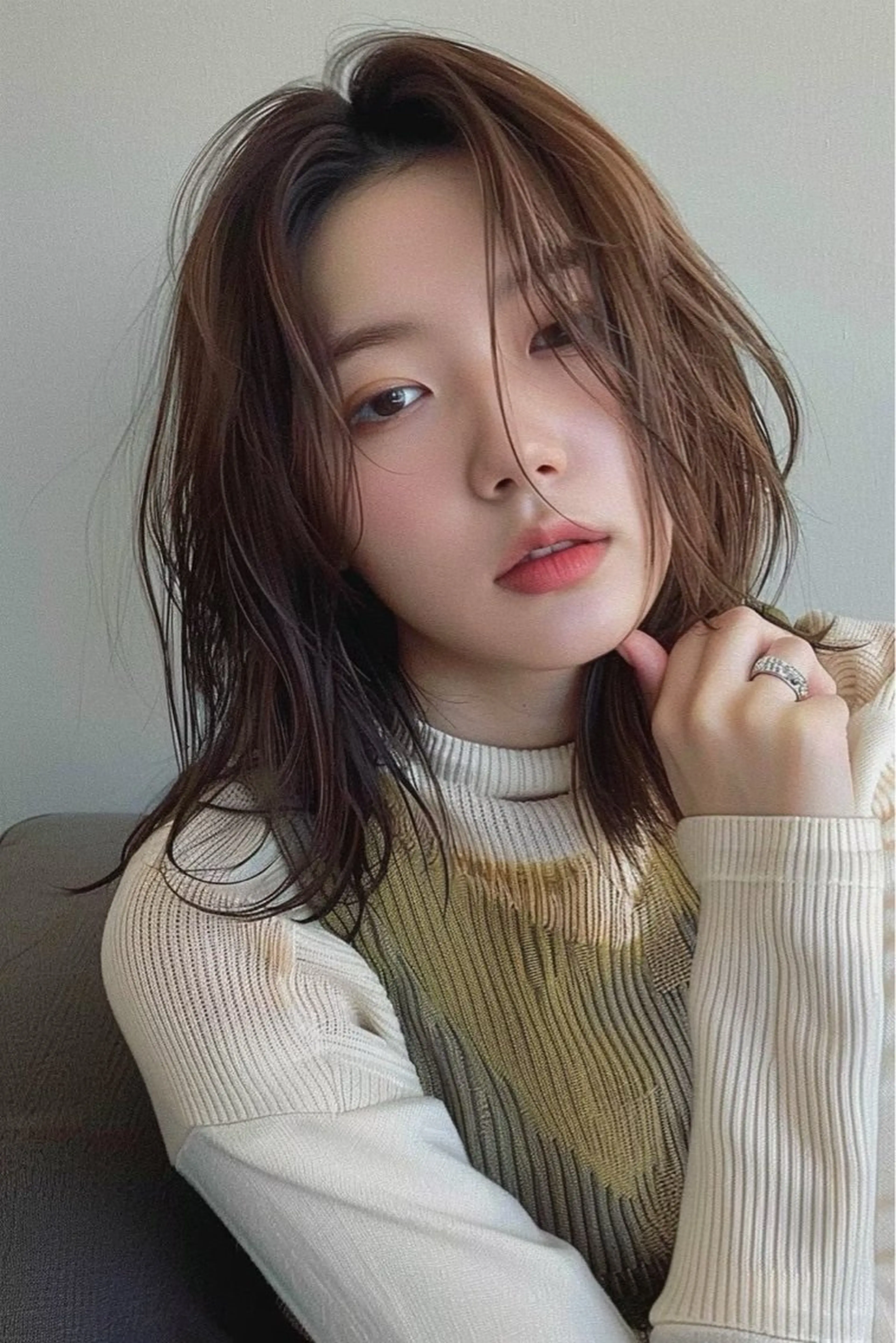 ミディアム カラー カット ヘアカラー トリートメント 圧倒的似合わせ ケアカラーYUTOのヘアスタイル