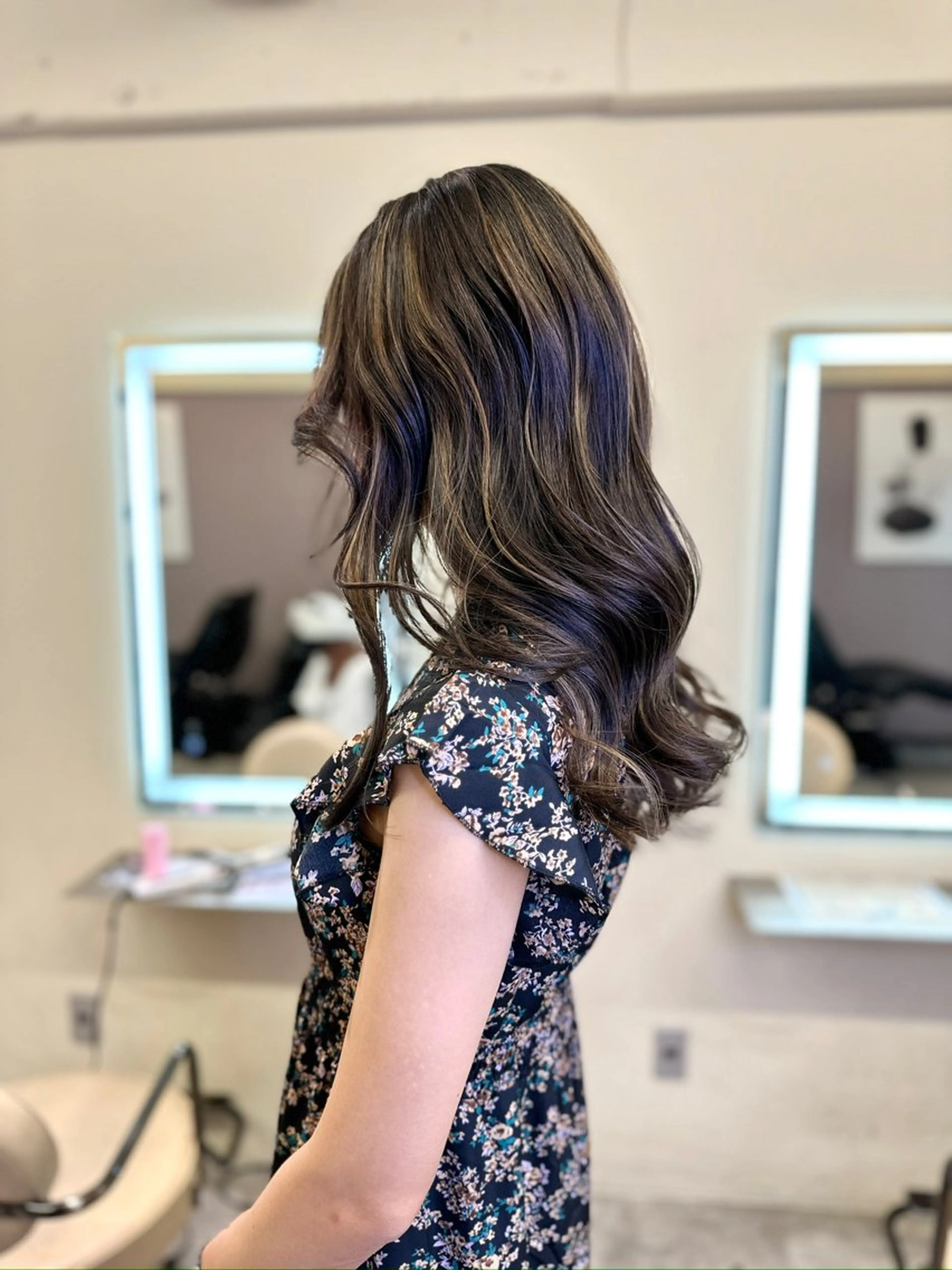 セミロング カラー ハイライトカラー ハイライト カット ヘアカラー トリートメント opus 店長大和 レイヤー/赤み消しのヘアスタイル