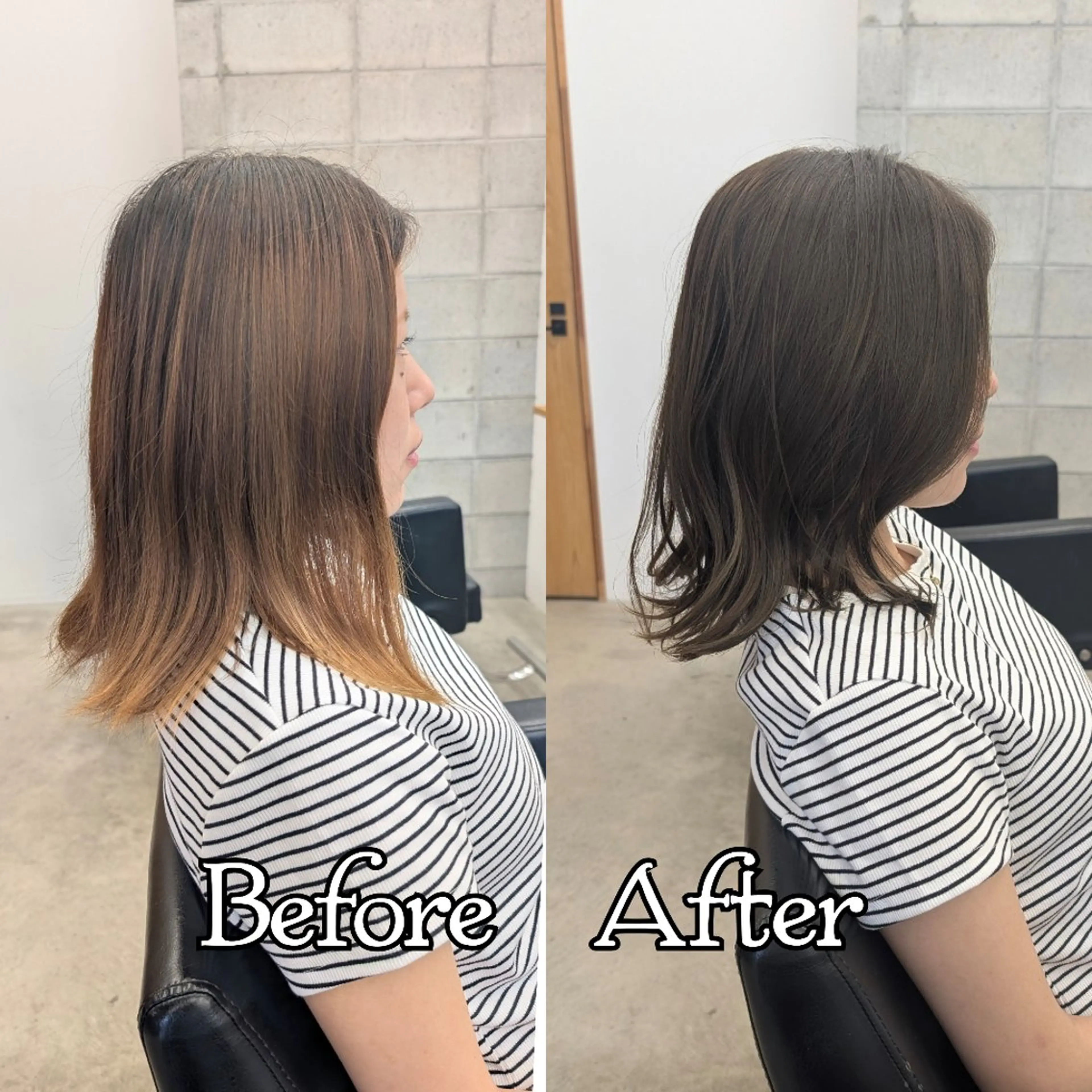 セミロング カラー 透明感カラー R hair🧡 伊藤美和🤎のヘアスタイル