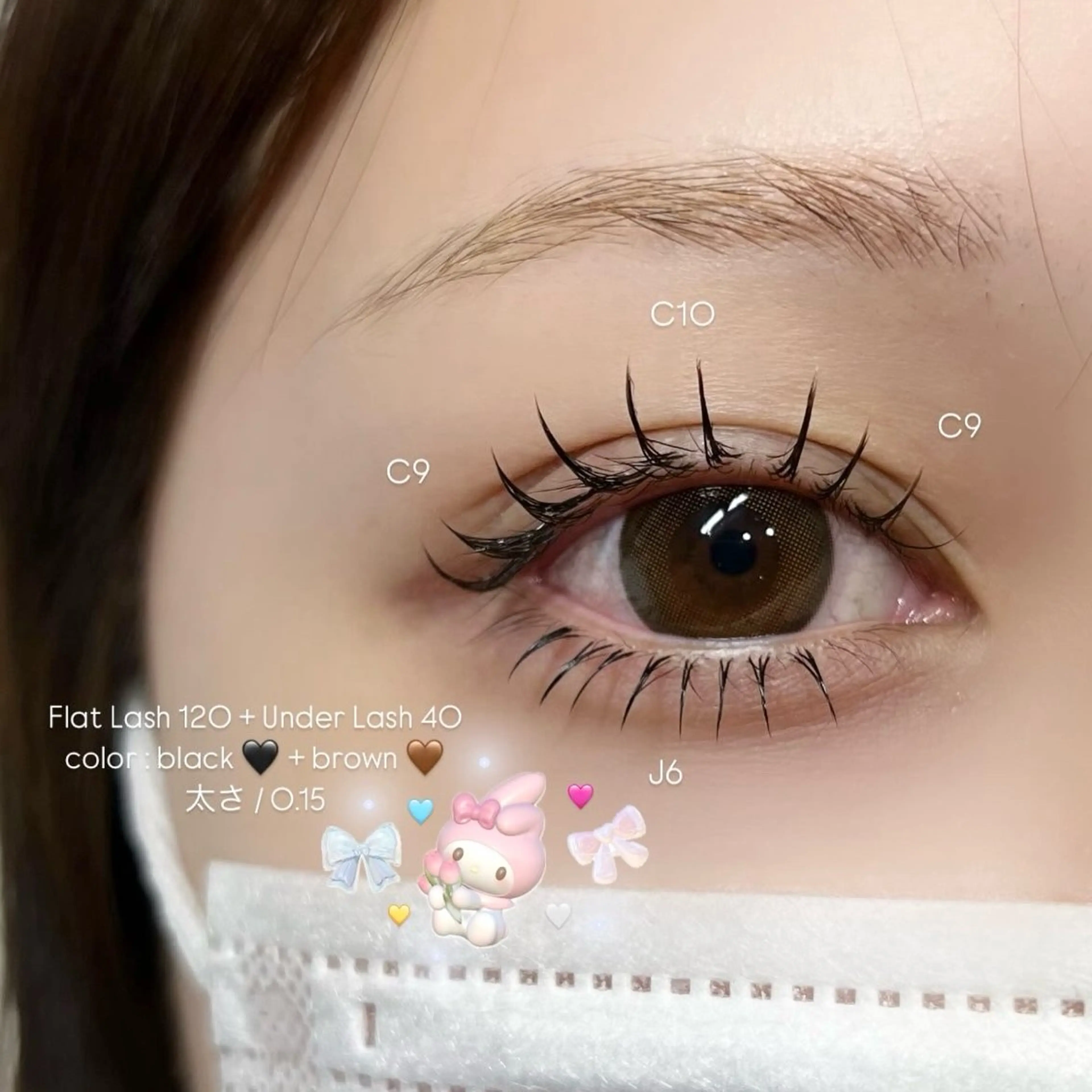 マツエク・マツパ フラットラッシュ sol nanamiのマツエク・マツパデザイン