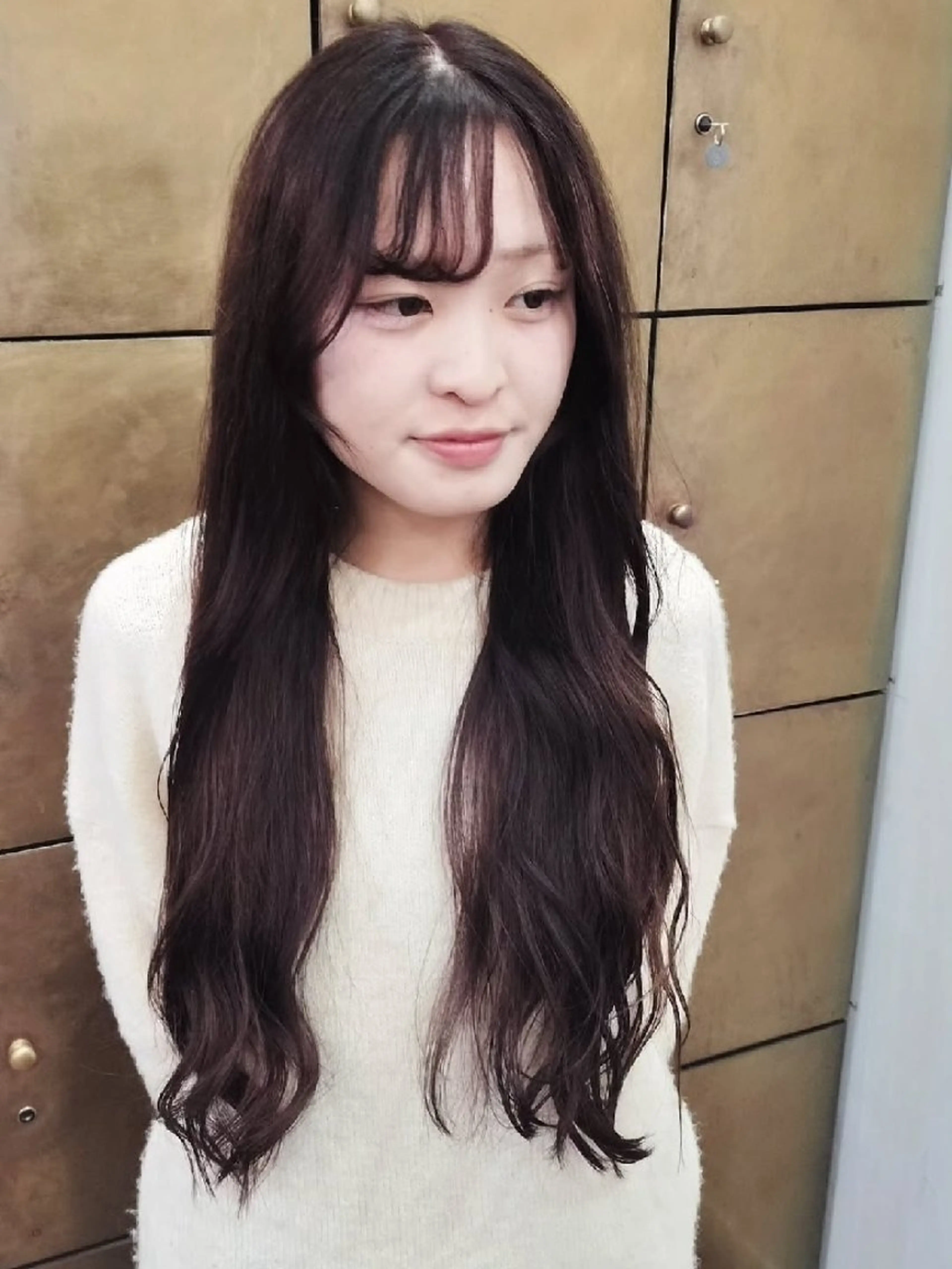 ロング カラー ブラウンカラー ハイトーンカラー ヘアカラー トリートメント サクライ サナのヘアスタイル