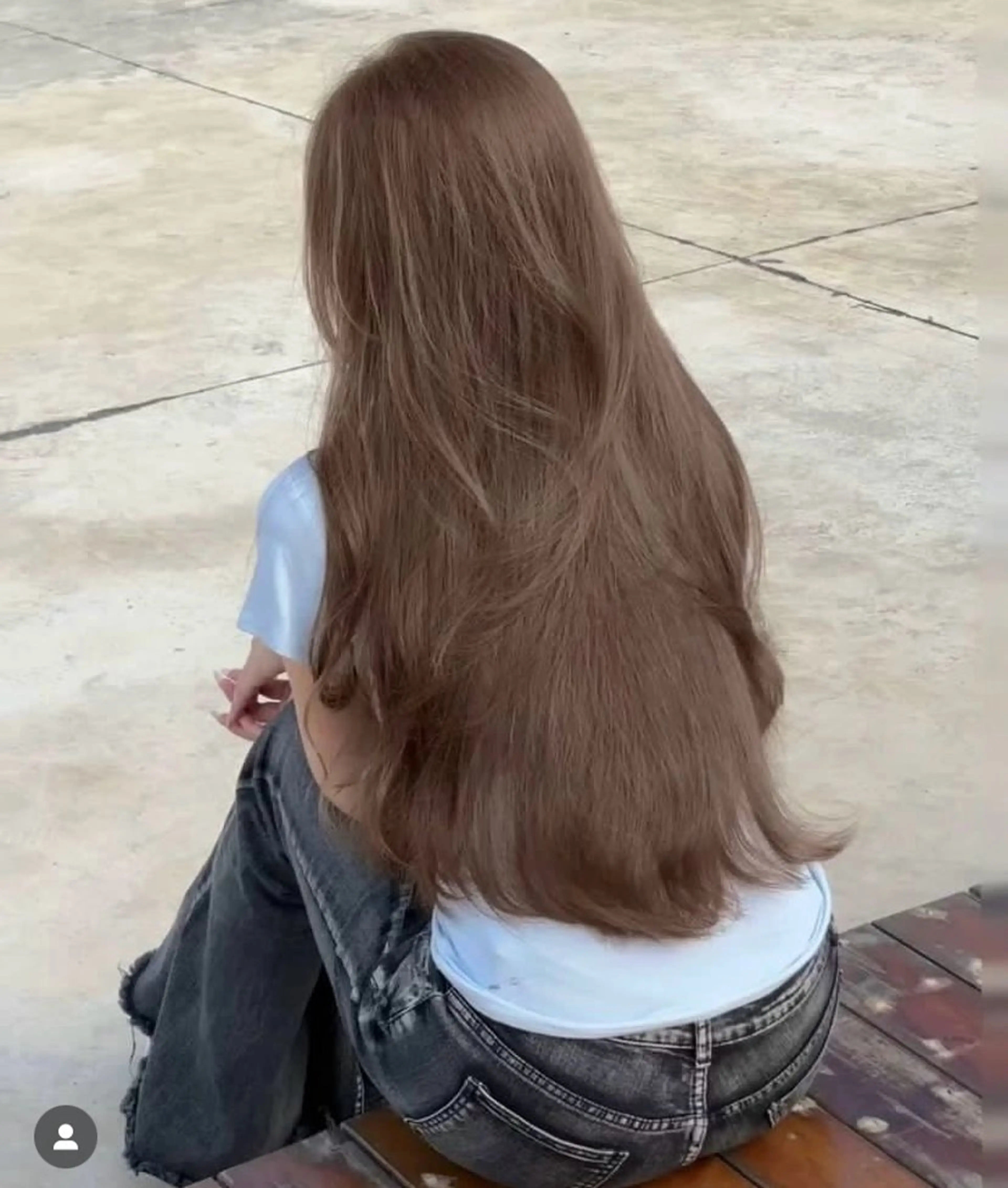 ロング カラー カット ヘアカラー トリートメント レイヤー/韓国ヘア/ 梅田/中崎町のヘアスタイル