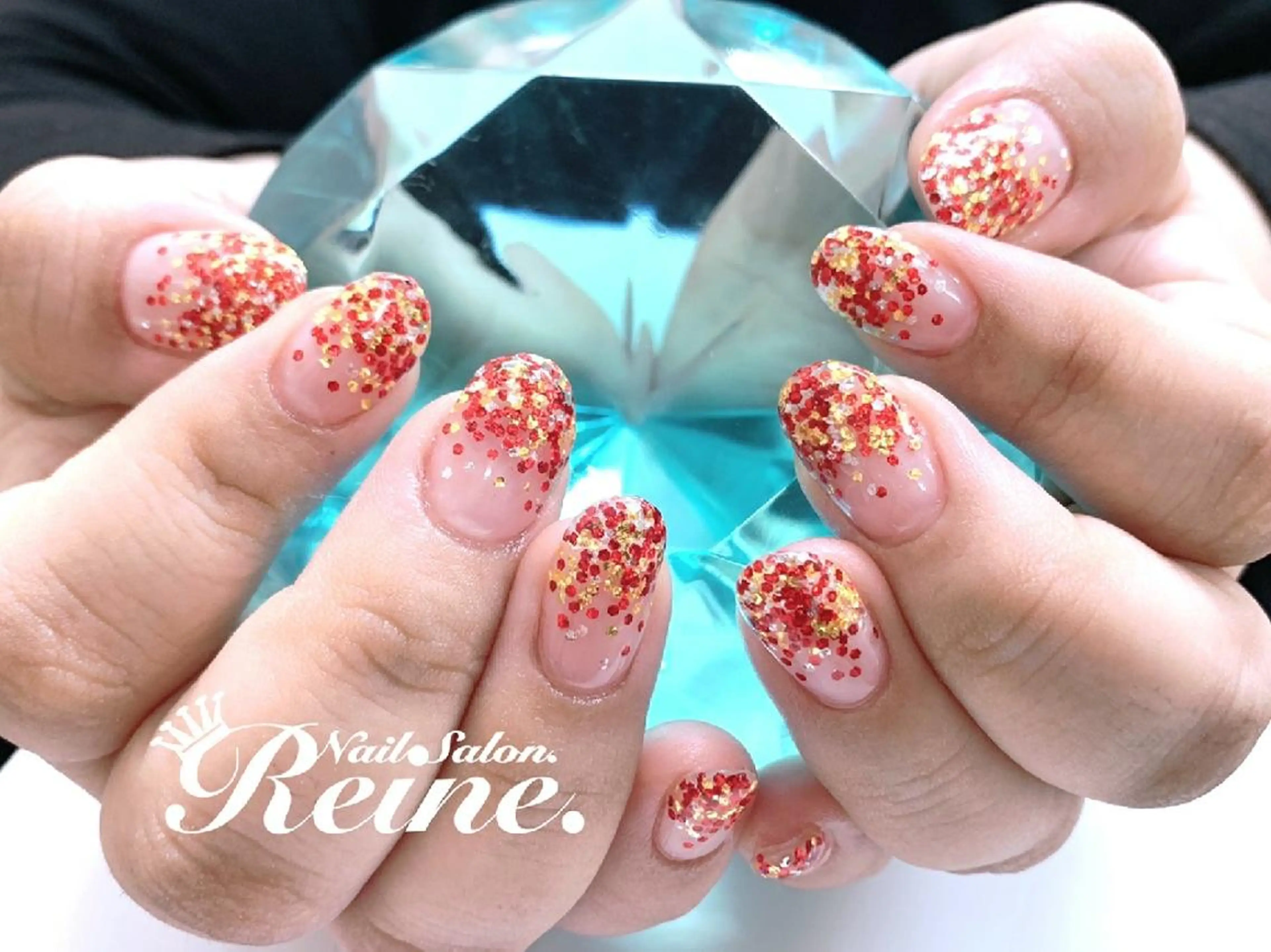 ネイル ラメ(グリッター) Nailsalon Reine所属・玉栄 伶奈のネイルデザイン