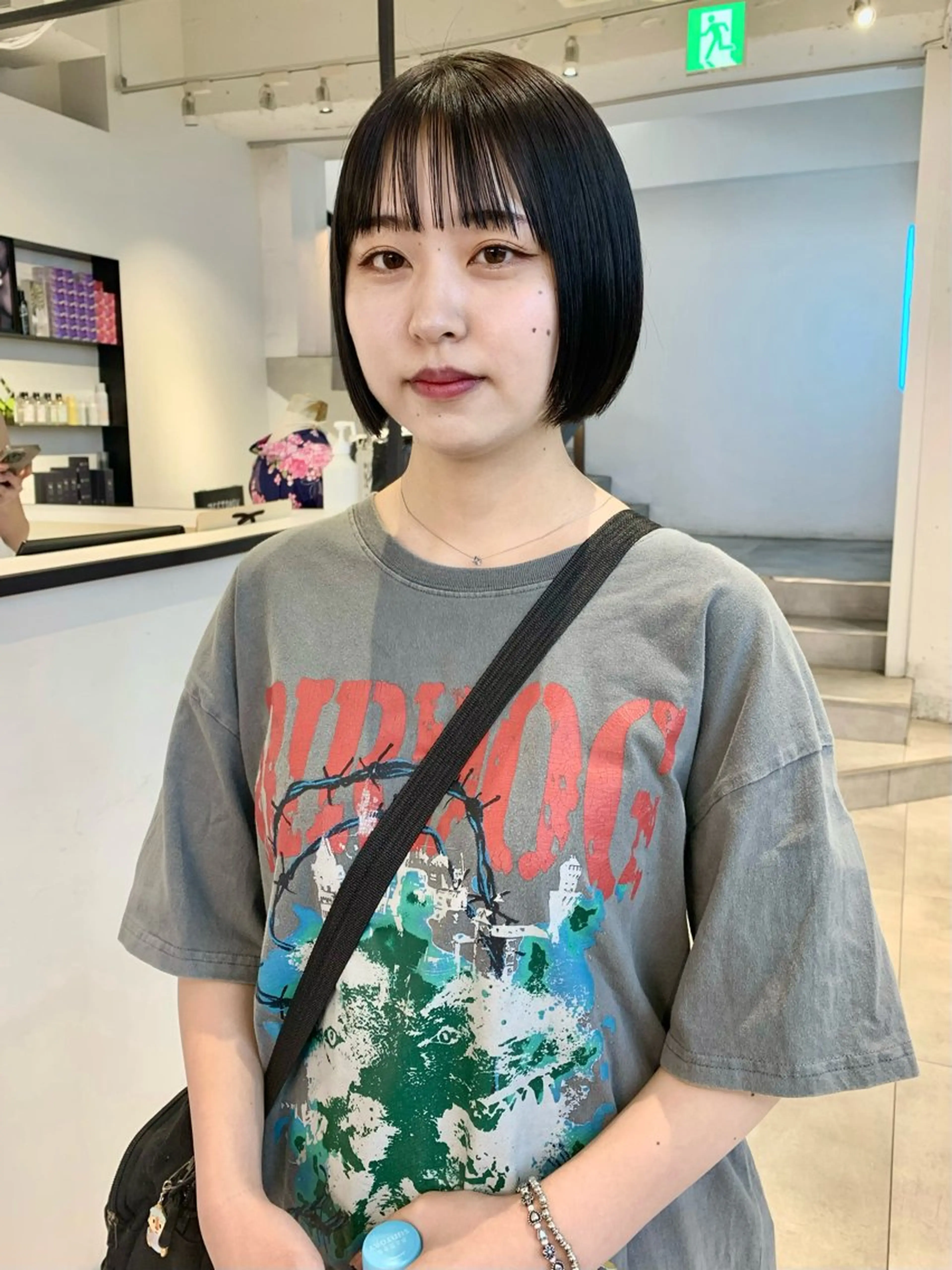 ショート カラー 切りっぱなしボブ ボブ 伸ばしかけ ショートヘア カット ヘアカラー Kureha/ネイル トレンドヘアのヘアスタイル