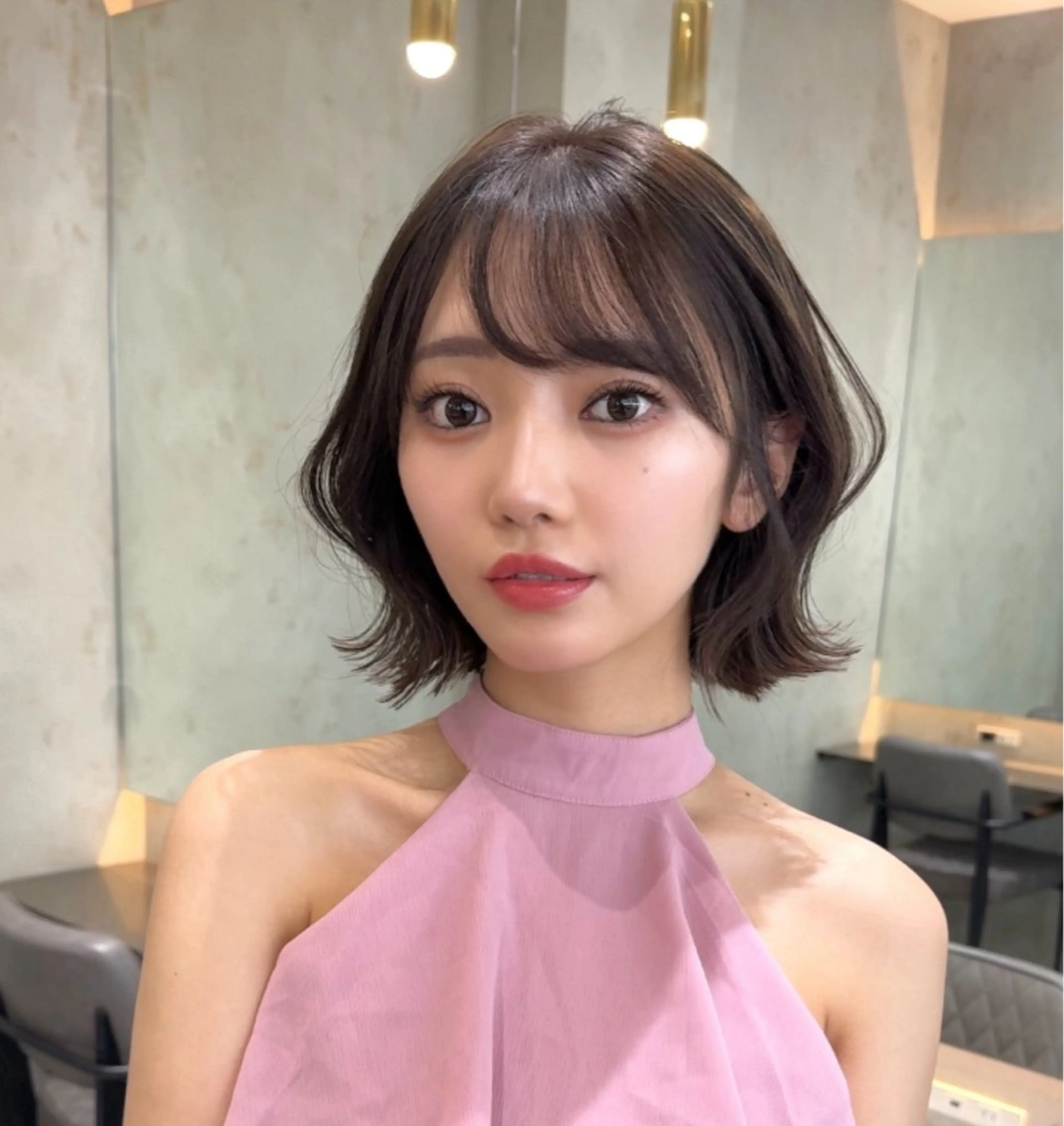 ショート カラー 莉乃/縮毛矯正/髪質 改善/艶カラーのヘアスタイル