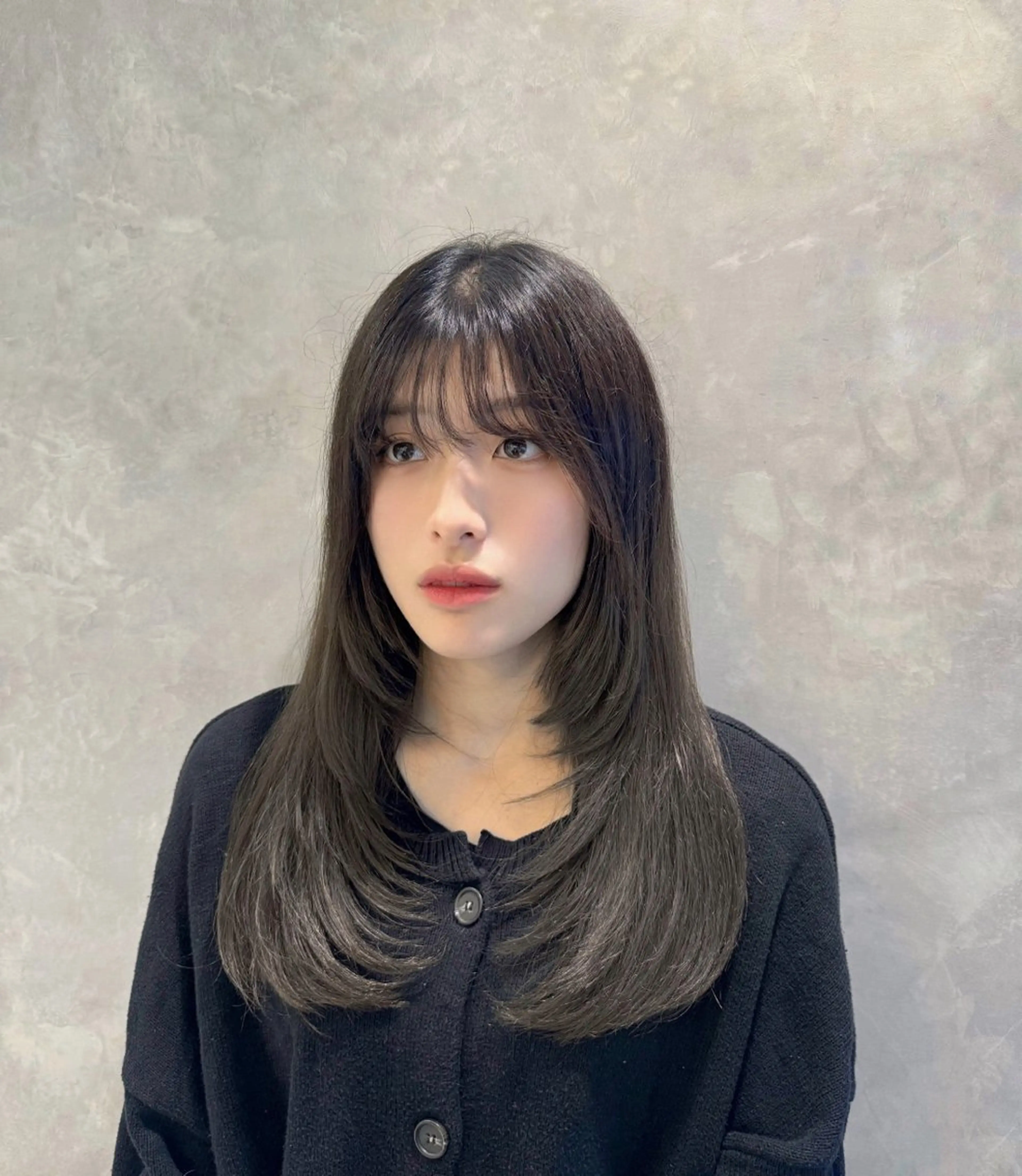 ロング rioカット縮毛 矯正♡韓国レイヤーのヘアスタイル