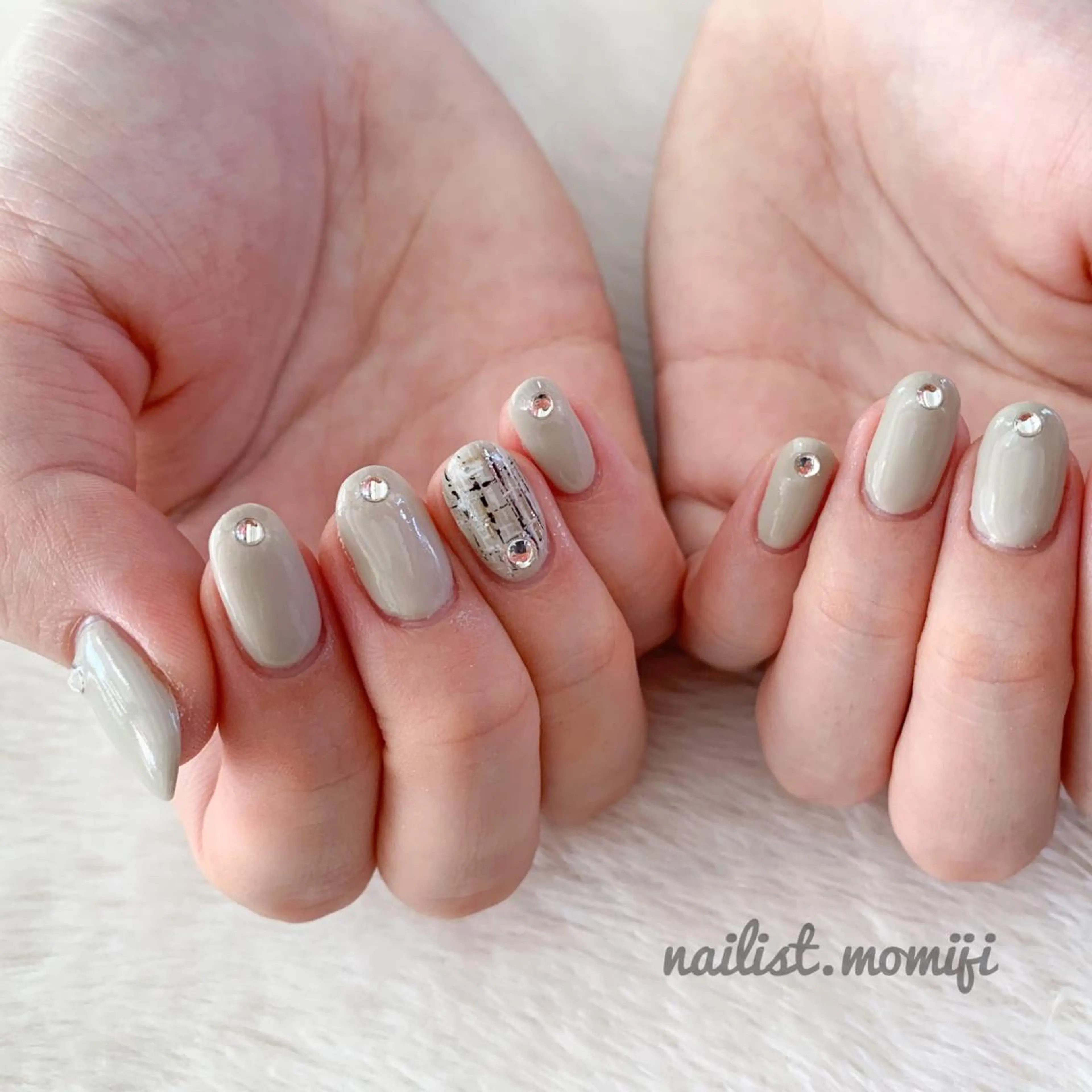ネイル ツイードネイル ハンドネイル nailist_ momijiのネイルデザイン