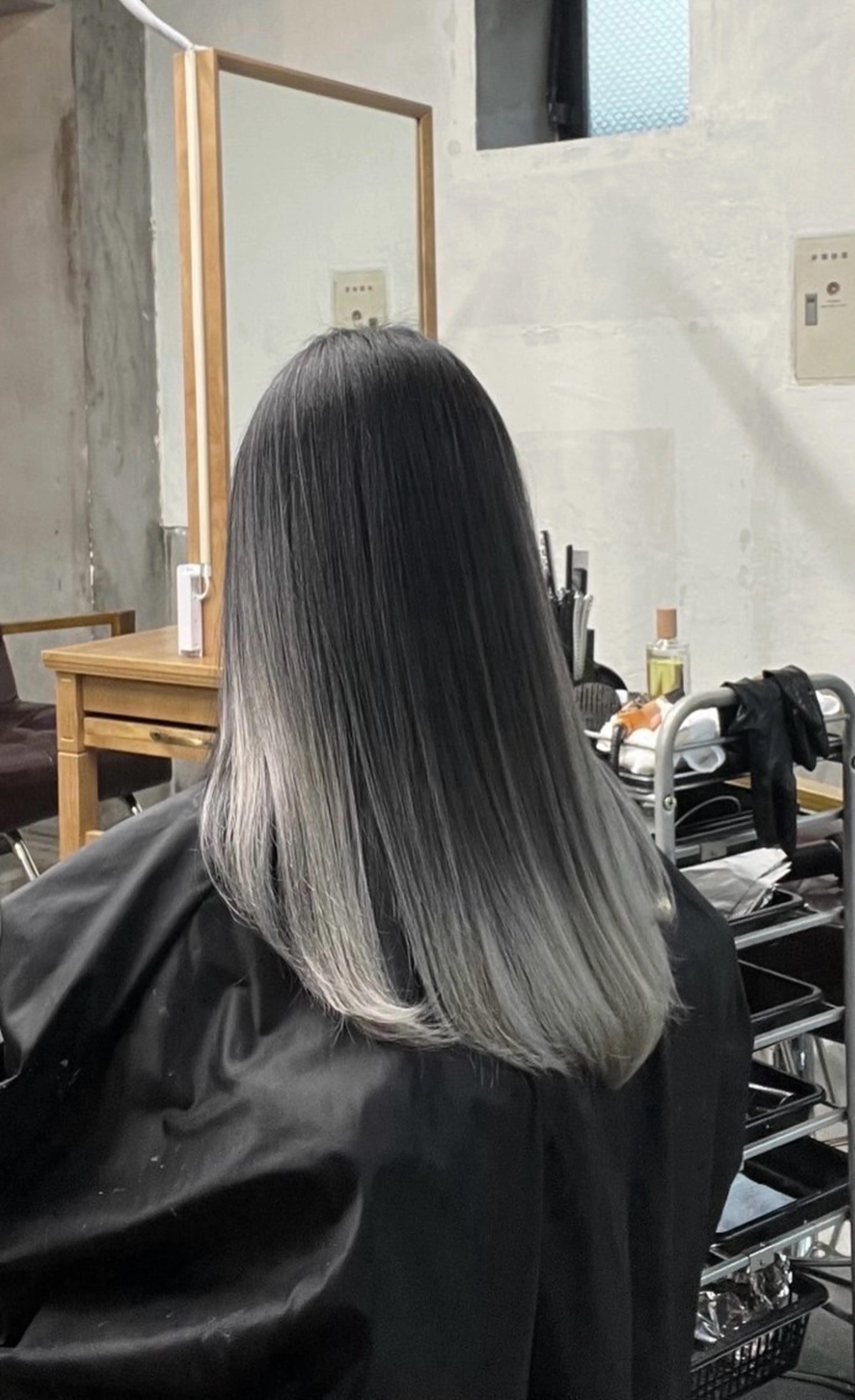 セミロング カラー バレイヤージュ シルバー ホワイトシルバー レイヤーカット ヘアカラー トリートメント ROBIN所属・指名数No.1 /NAOYAのヘアスタイル