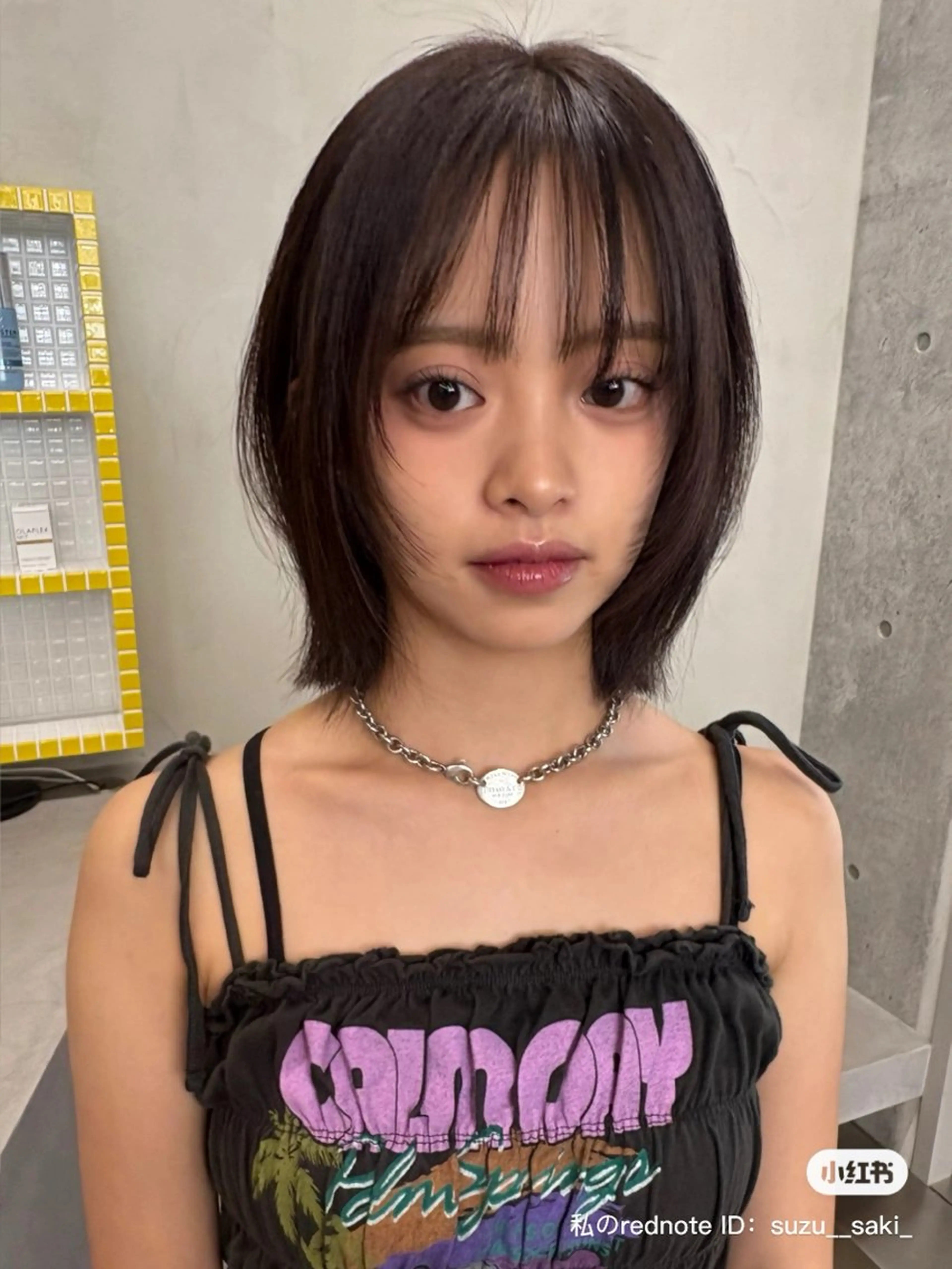 ミディアム カラー カット ヘアカラー トリートメント レイヤー/柔色 カラー/SAkiのヘアスタイル