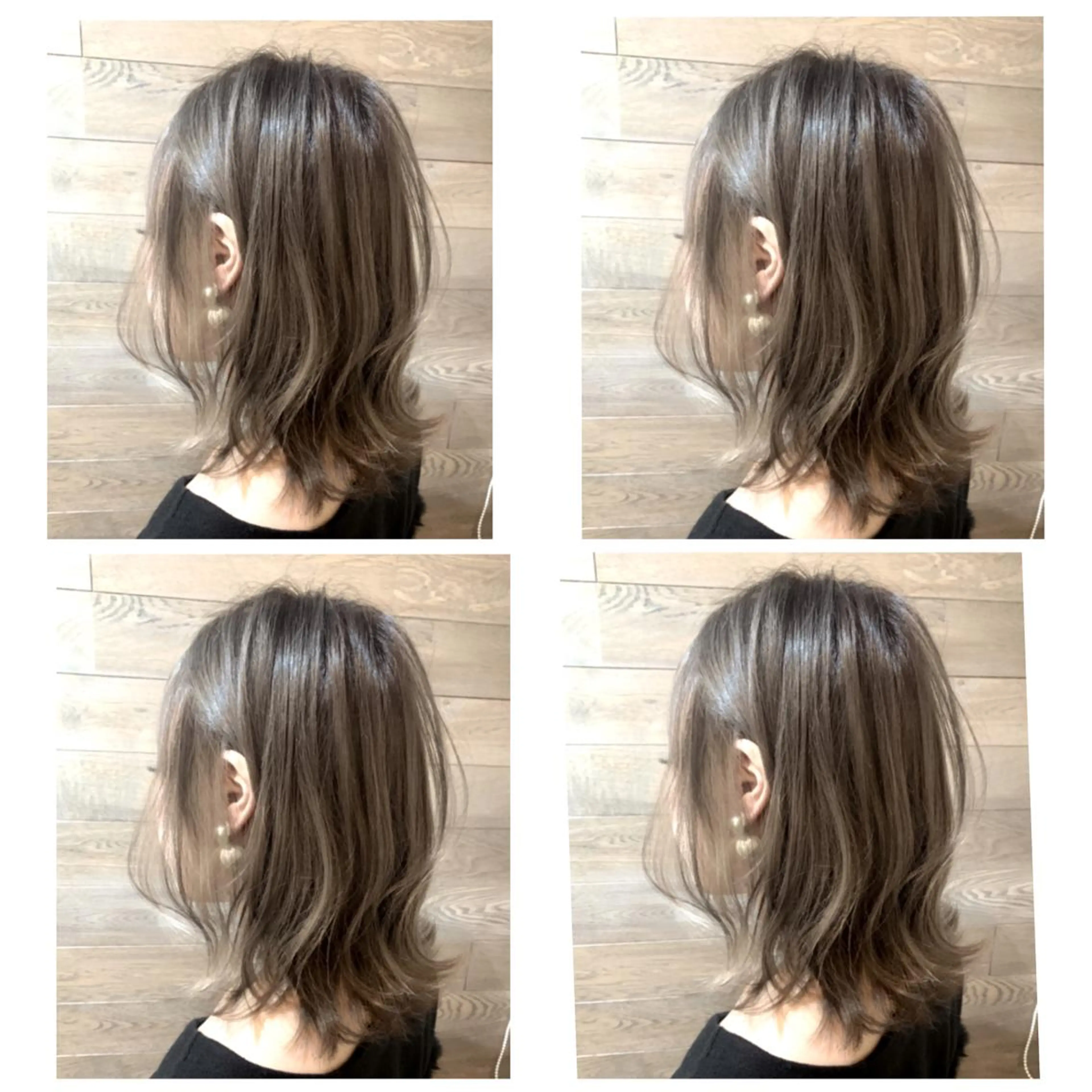 ミディアム カラー バレイヤージュ ブラウンカラー ココアブラウン デザインカラー グラデーションカラー カット ヘアカラー トリートメント 京都大人女性ショート 徒歩1分/秋山のヘアスタイル