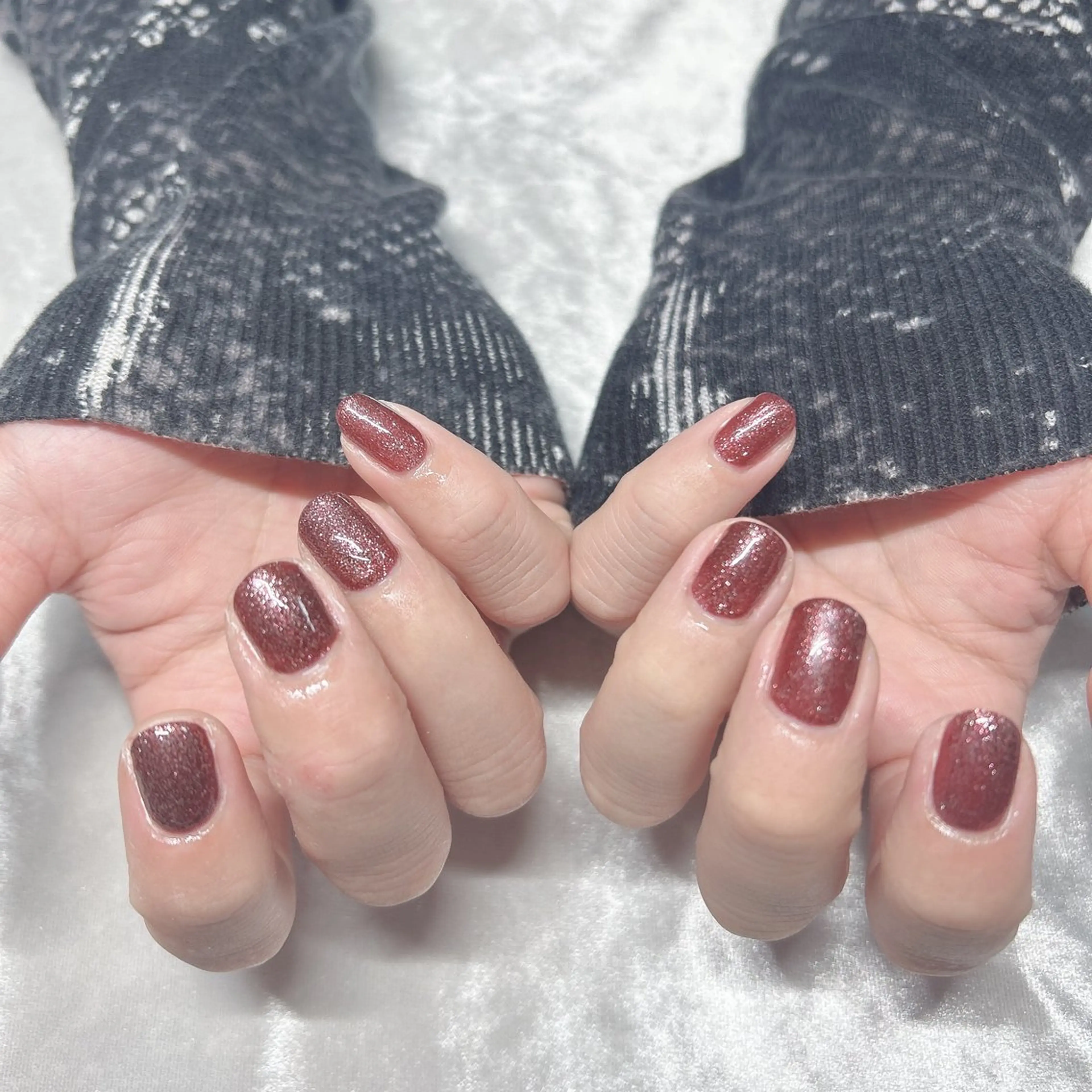 ネイル ラメ(グリッター) メンズネイル 赤色 ハンドネイル Bestnail所属・Best Nail Yu🎀🫧のネイルデザイン