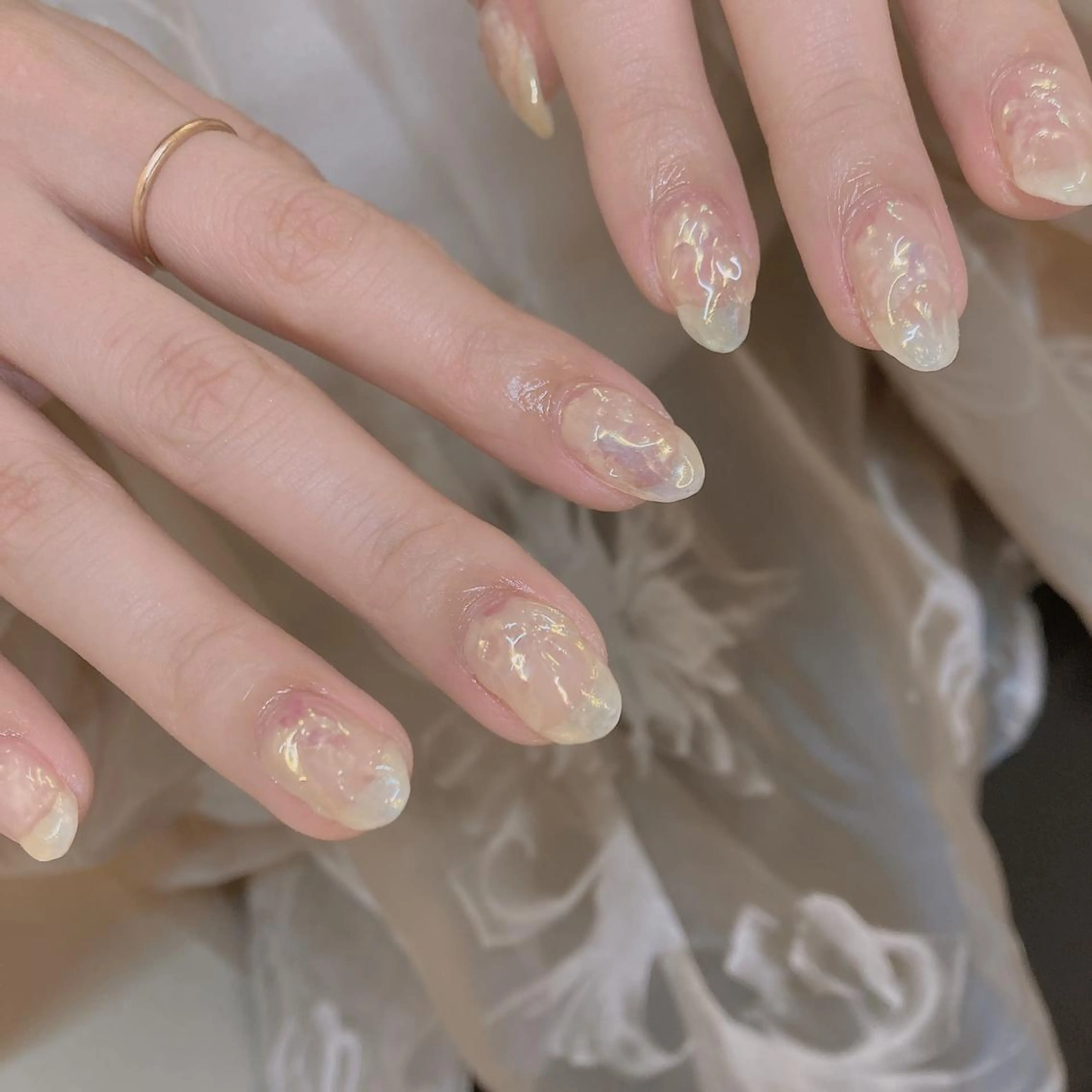 ネイル ハンドネイル 韓国ネイル/ワンホン ネイル🎀表参道3分のネイルデザイン