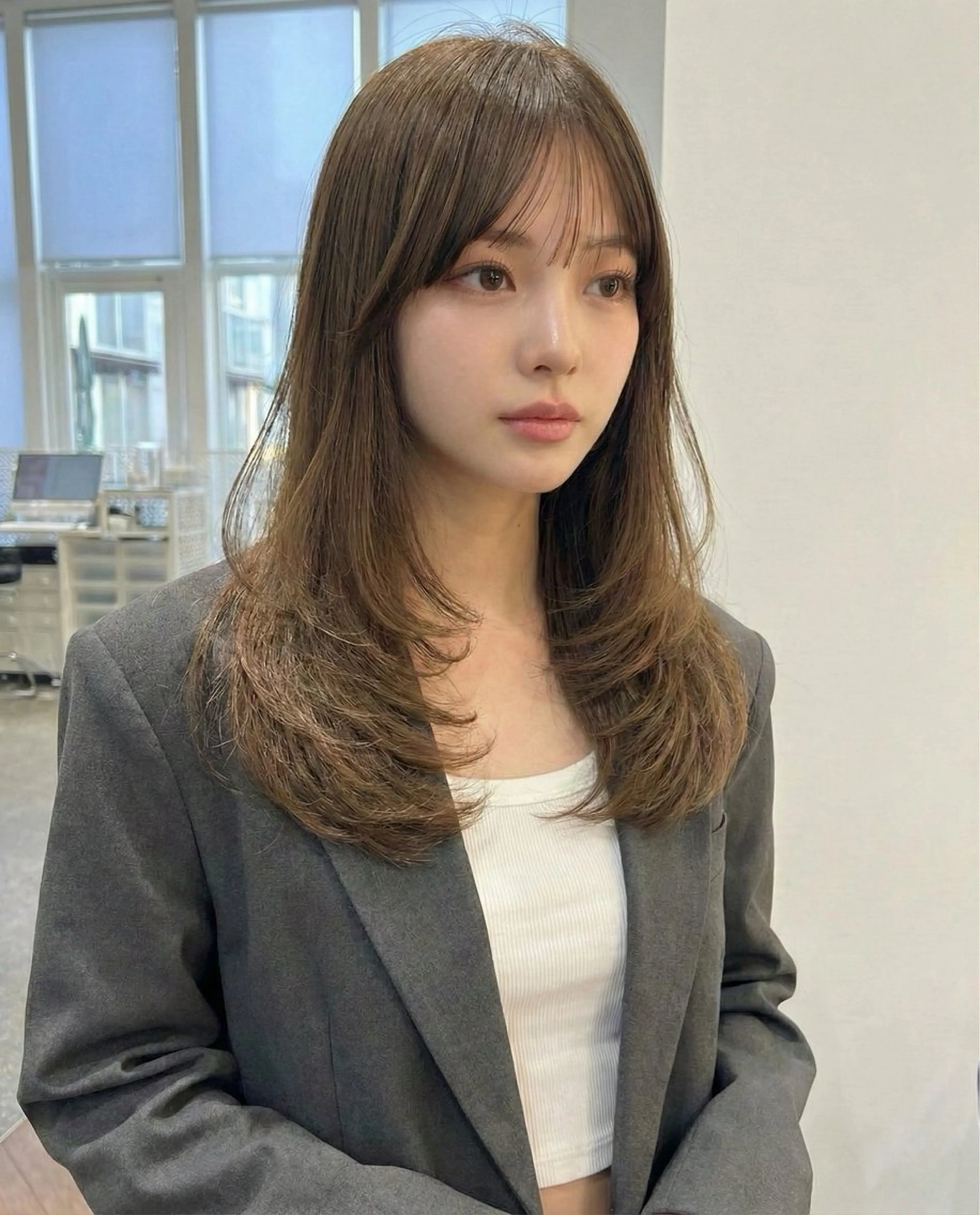 ロング 顔周りカット レイヤーカット カット レイヤー/顔周り カット/松岡 祥利のヘアスタイル