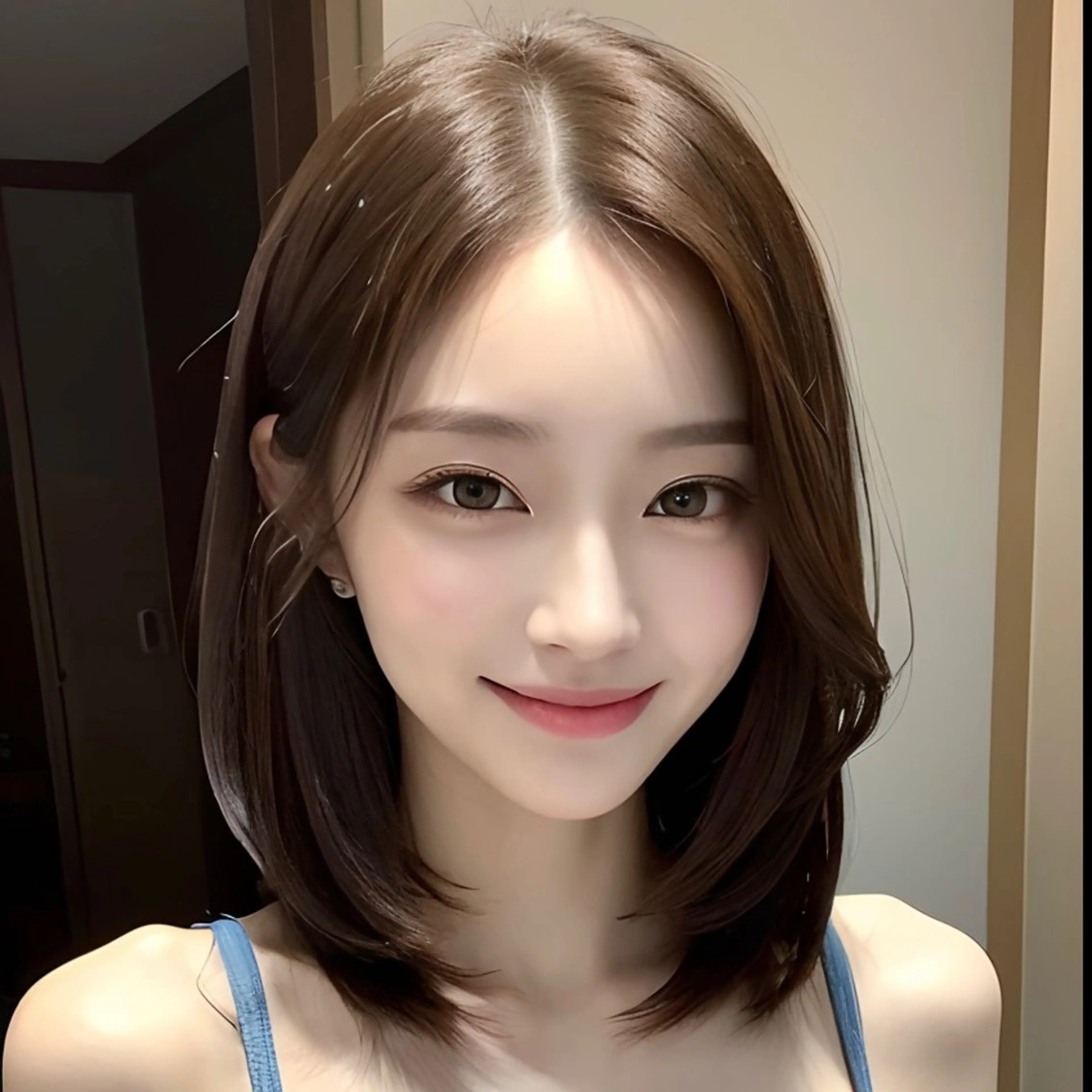 ミディアム カラー 韓国ヘア♡ 顔まわりカットayaのヘアスタイル