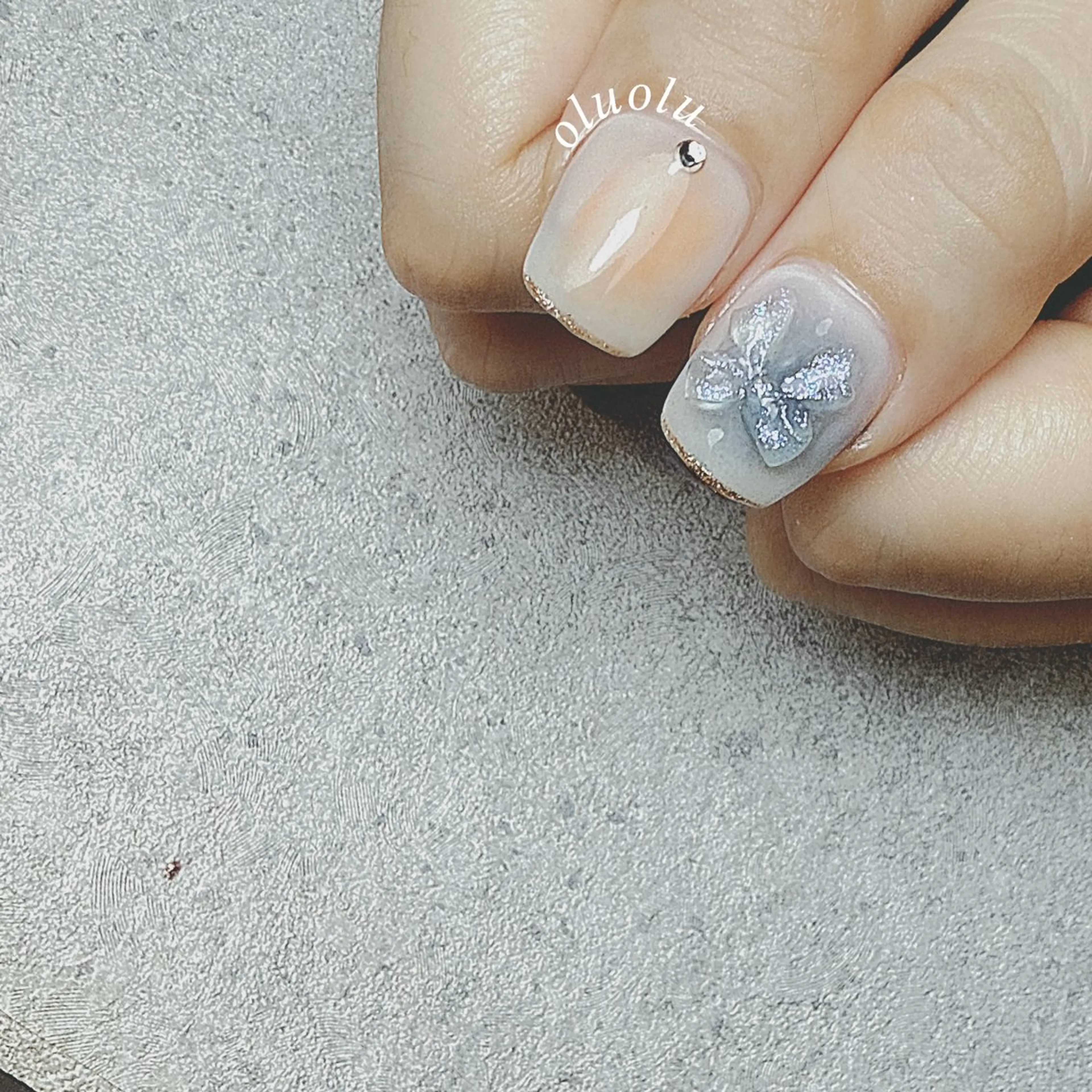 ネイル アートネイル チークネイル リボン ハンドネイル 大村 紬華のネイルデザイン