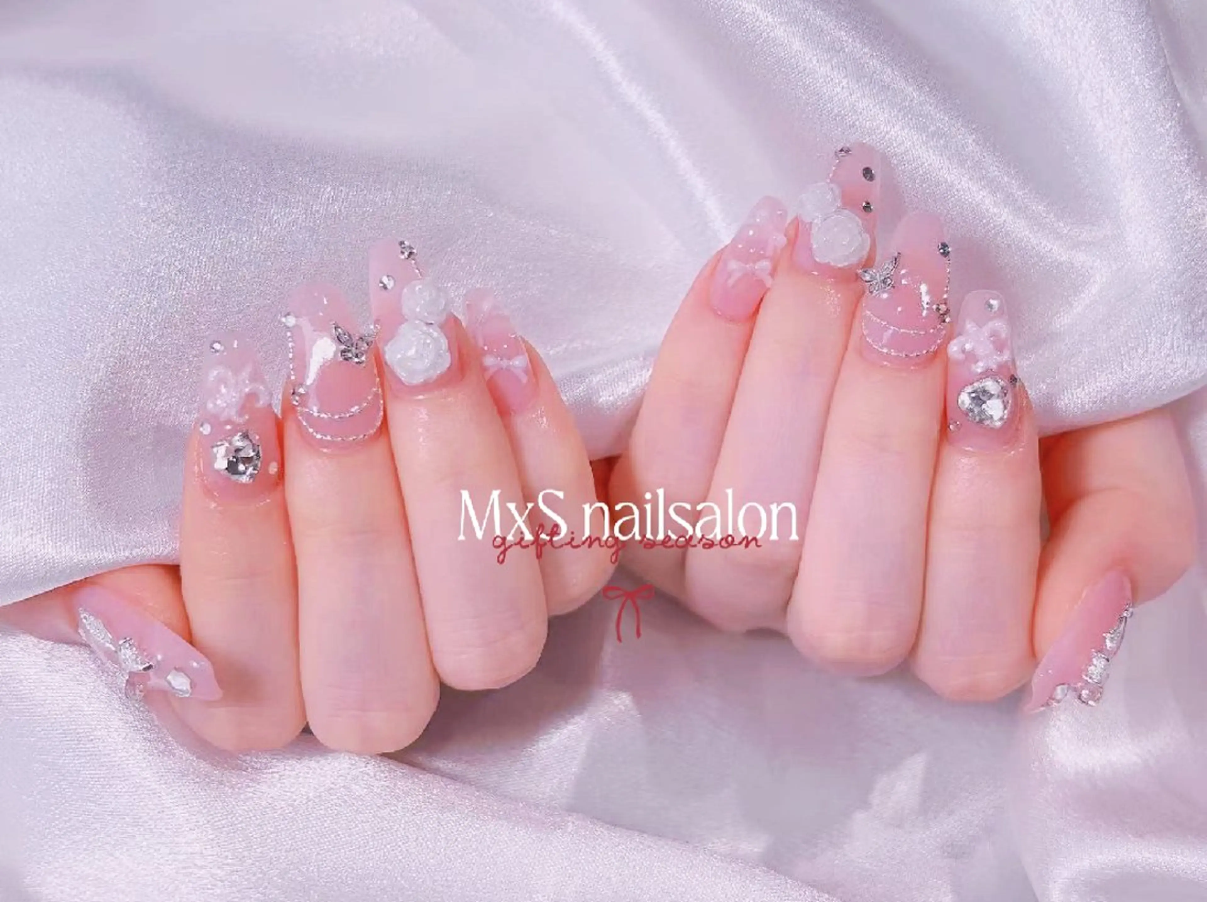 ネイル ジェルネイル マグネットネイル パラジェル 春ネイル ワンホンネイル ハンドネイル MxS Nail 【長さだし/フィルイン/マグネット/ワンホンネイル/韓国ネイル/パラジェル】所属・M×S Nail みなのネイルデザイン