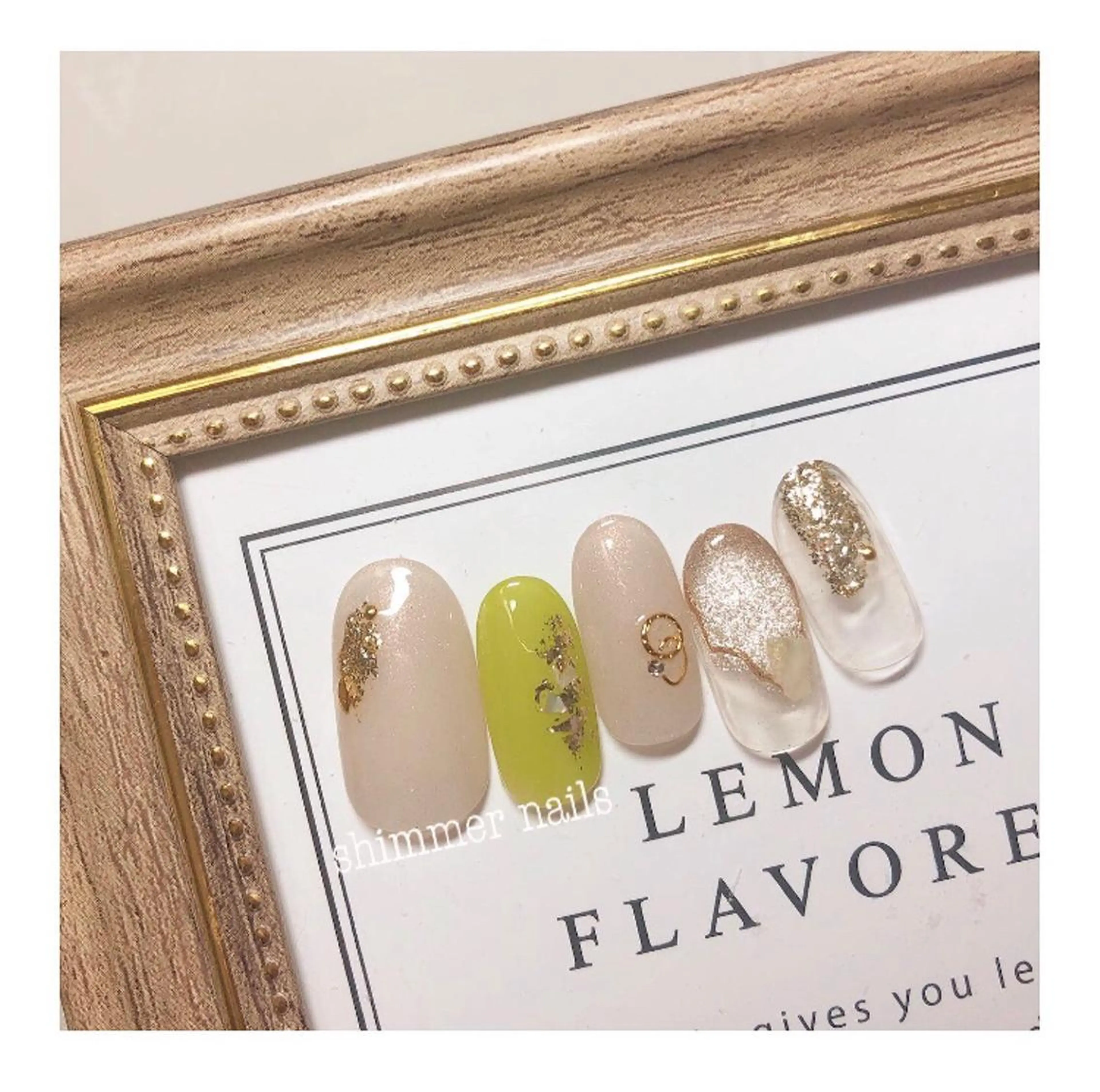 ネイル グリーン 春ネイル shimmer nailsのネイルデザイン