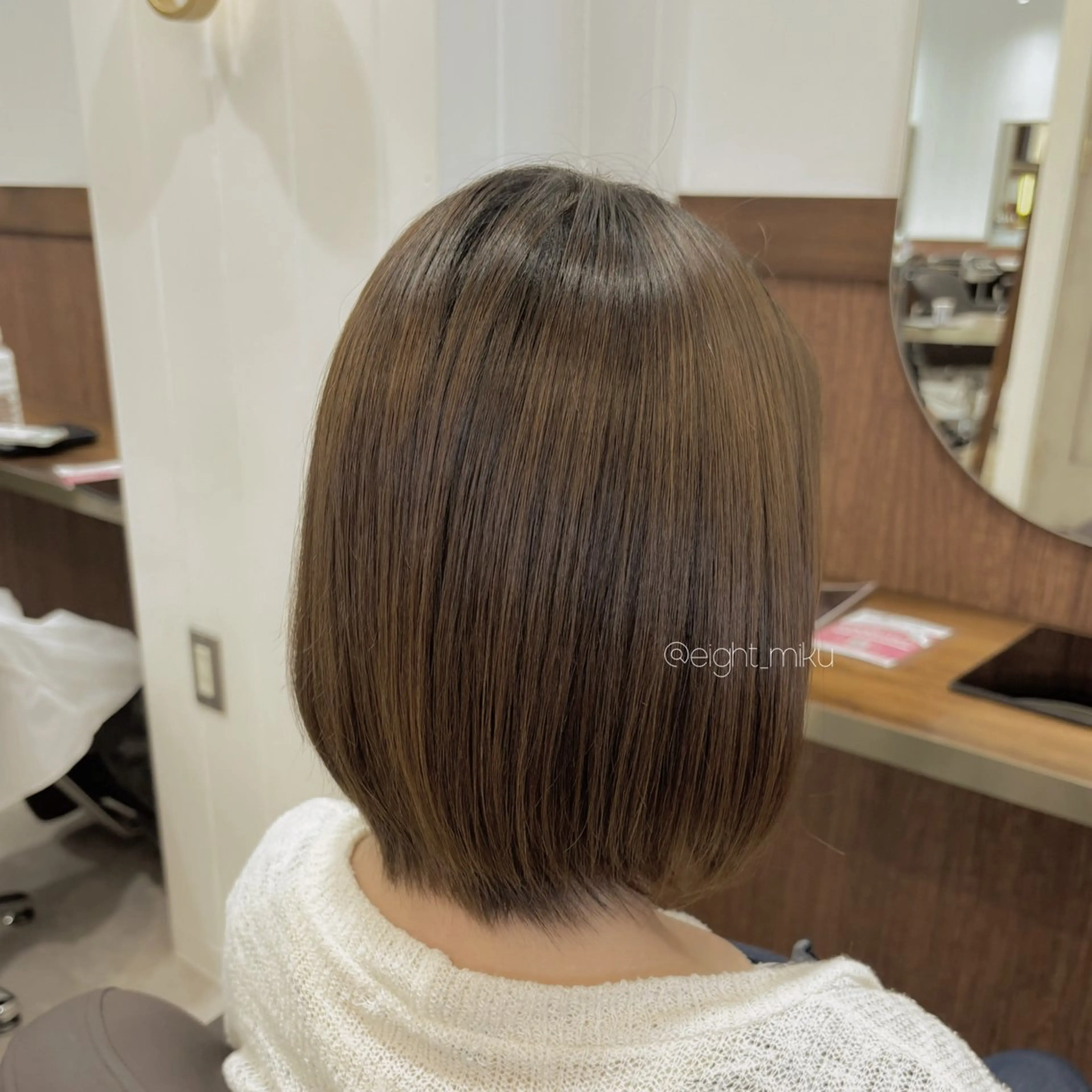 ミディアム くせ毛 縮毛矯正 miku☁️レイヤー まろやかカラー 名駅のヘアスタイル