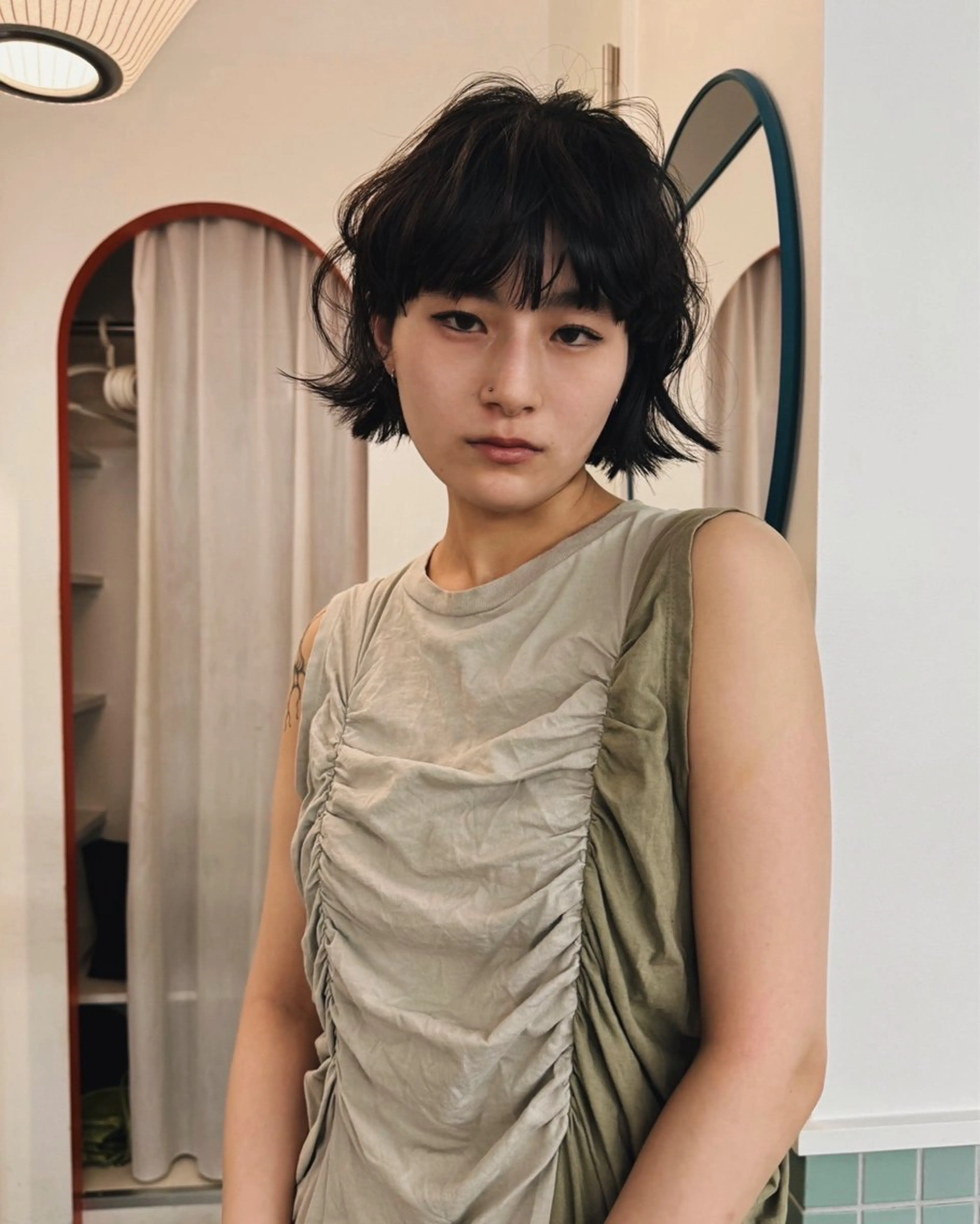 ミディアム ボブ ハイライト 髪質改善 レイヤーカット トリートメント カット THE  AGATA TOKYO所属・外国人風パーマ/デザ インカット🦕✨アミのヘアスタイル