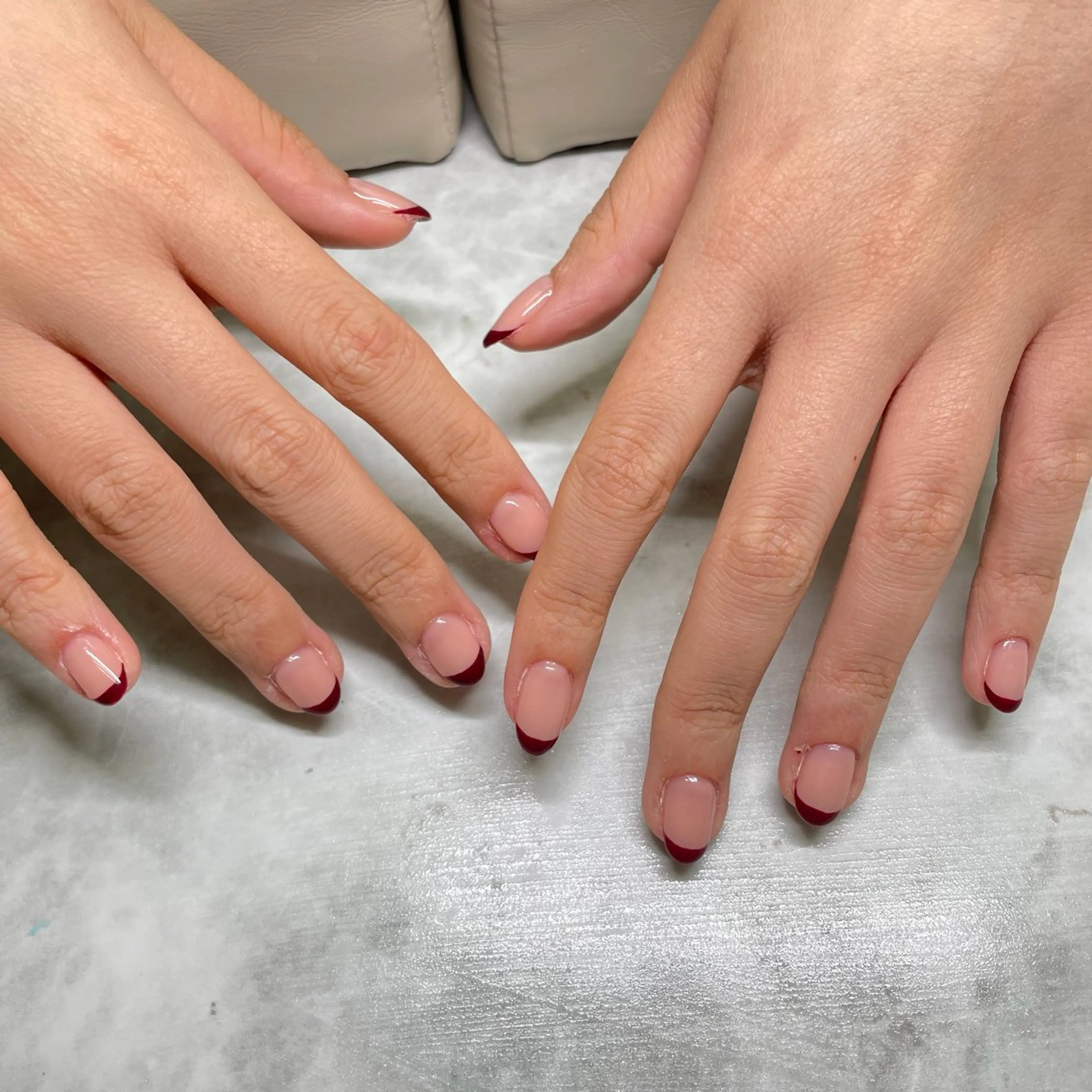 【オフなし】ハンド💅🏻🫧 《王道フレンチ🌙》パラジェル変更可✨/新宿*.+ﾟの写真