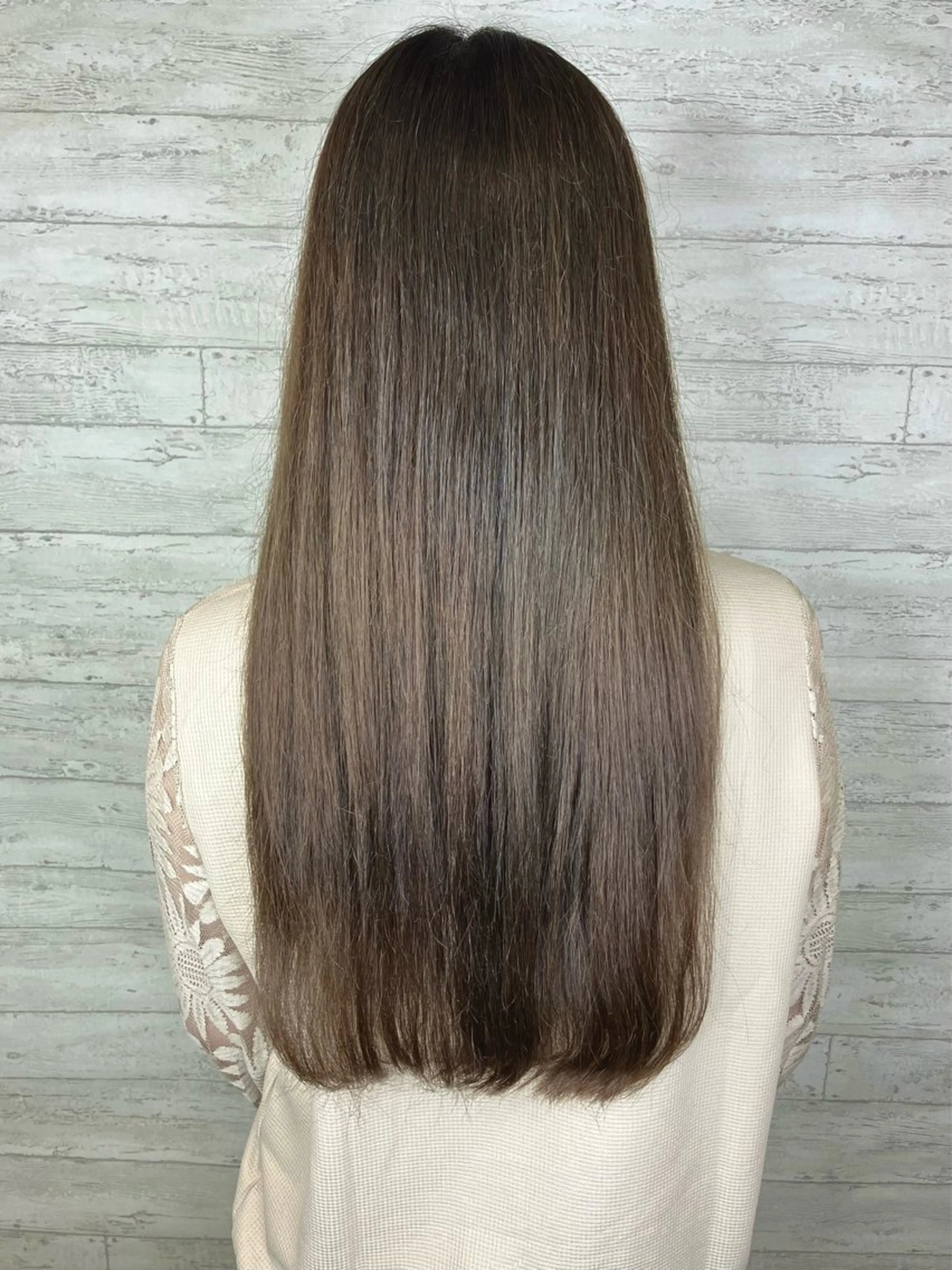 ロング カラー オリーブカラー オレンジ 小池 穂果/ 府中のヘアスタイル