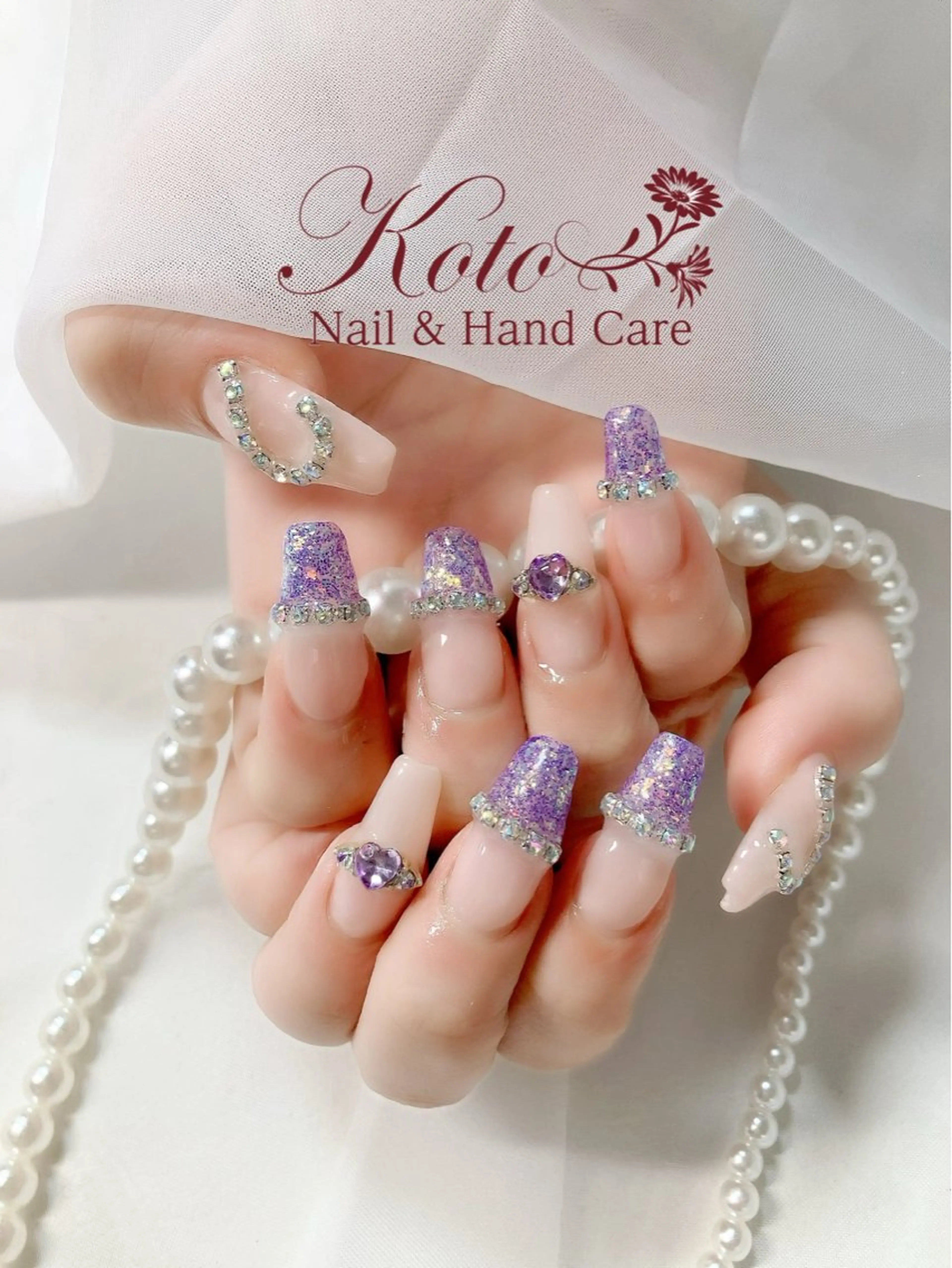 ネイル 長さ出し ジェルネイル 持ち込み ニュアンスネイル 赤色 ハンドネイル Nail Salon KOTOのネイルデザイン