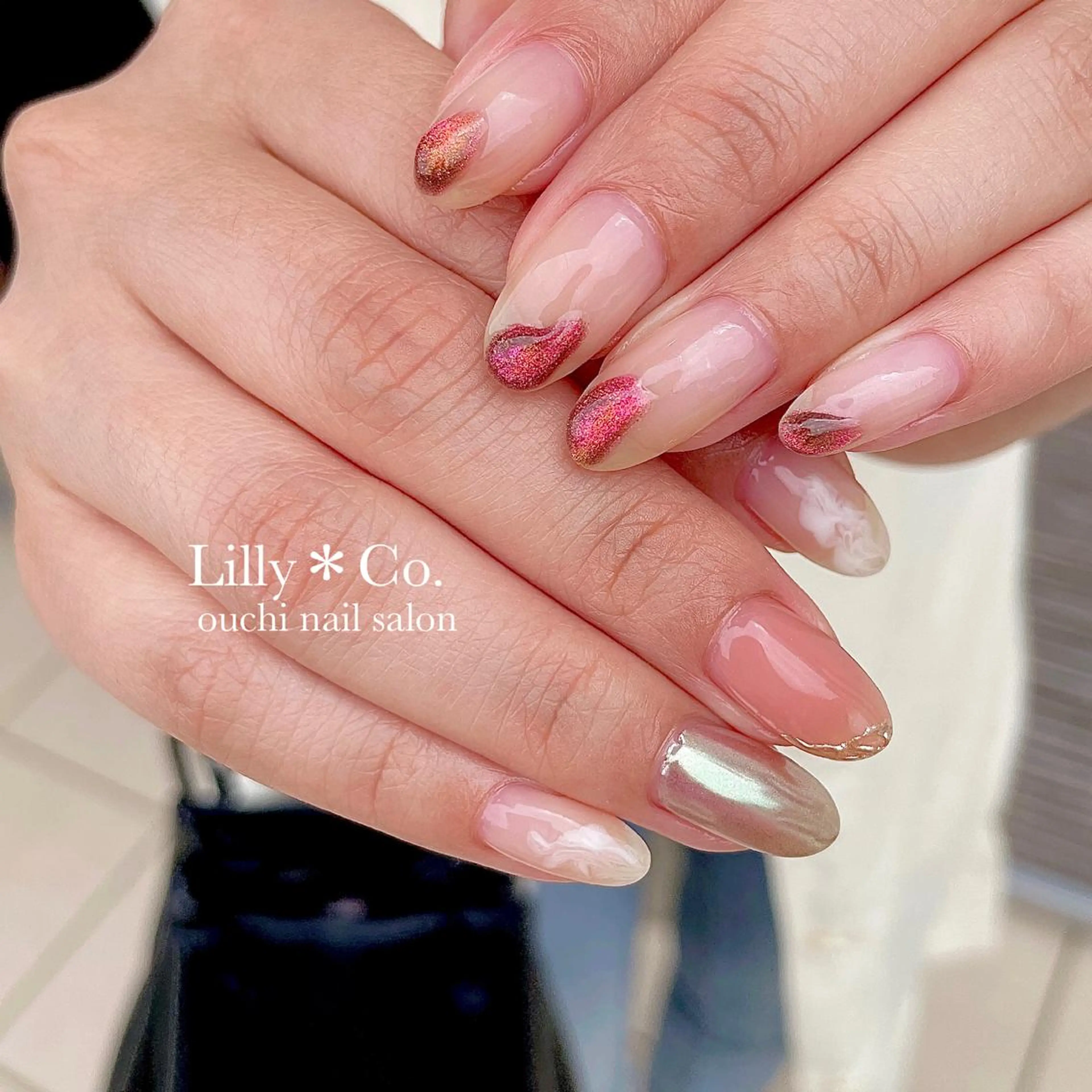 ネイル 持ち込み ニュアンスネイル ハンドネイル ハンドケア Lilly Co.のネイルデザイン