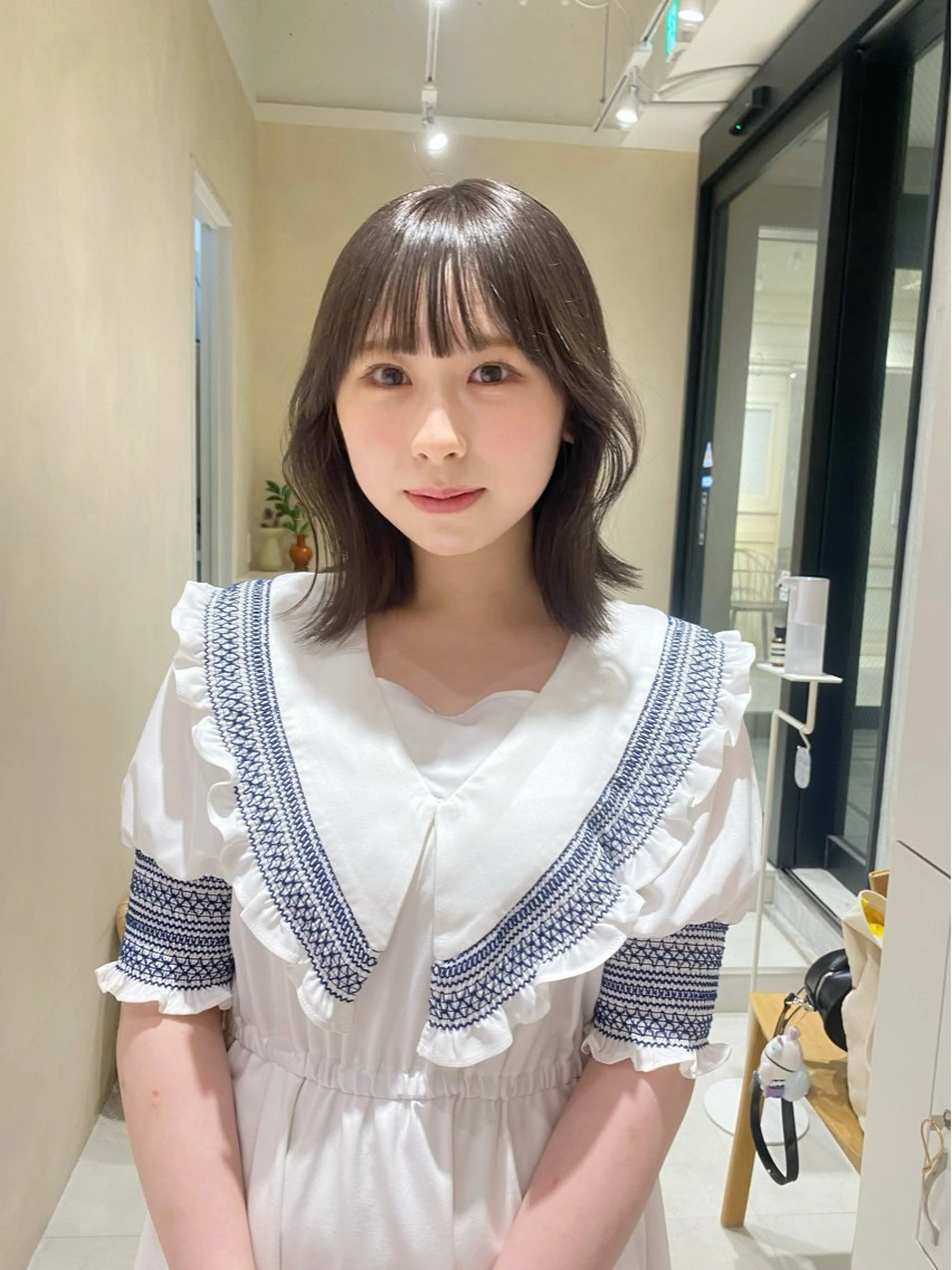 ミディアム カラー cie所属・ボブ/ミニボブ 透明感カラーkadoのヘアスタイル