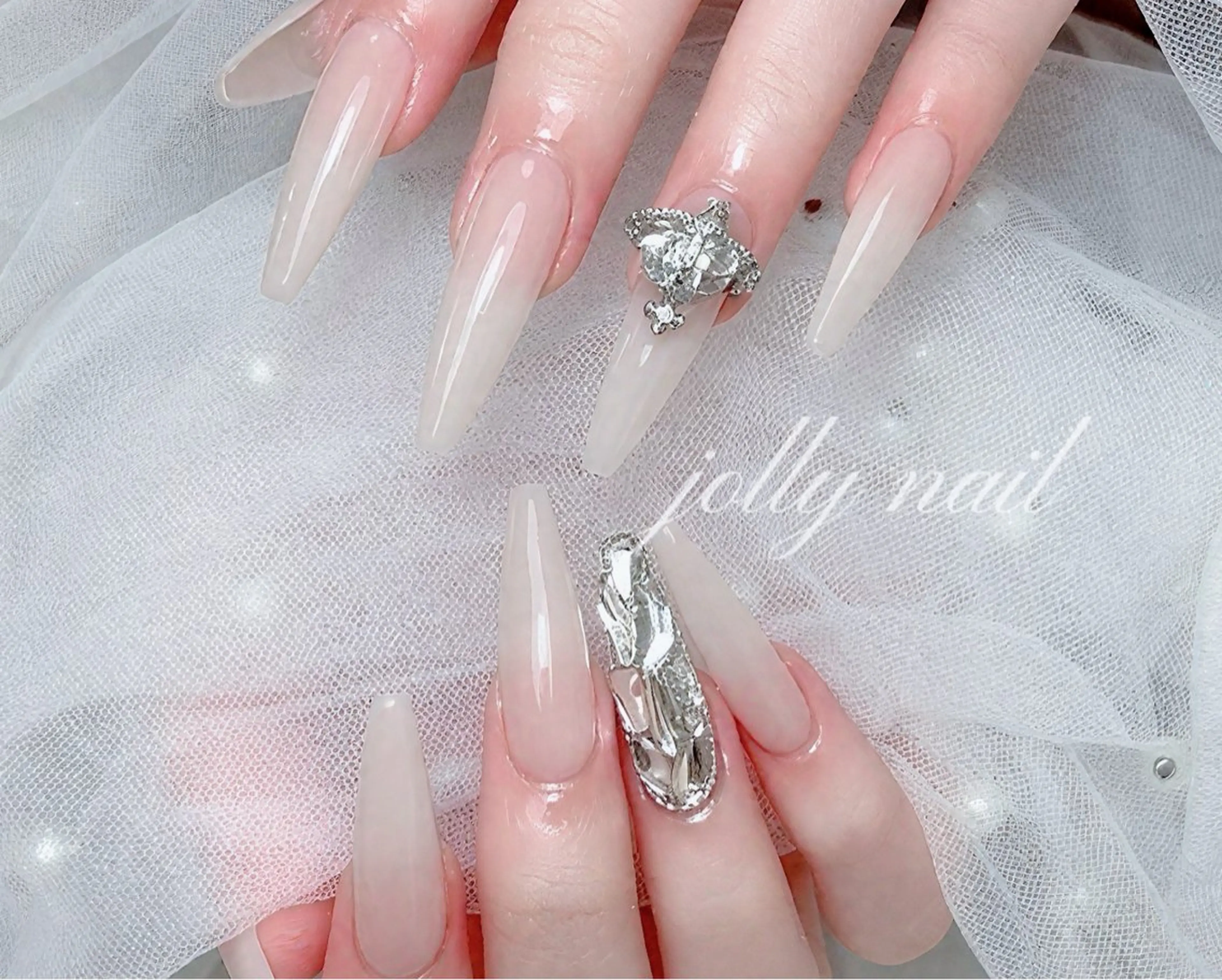 ネイル Jolly チップ長さだしのネイルデザイン