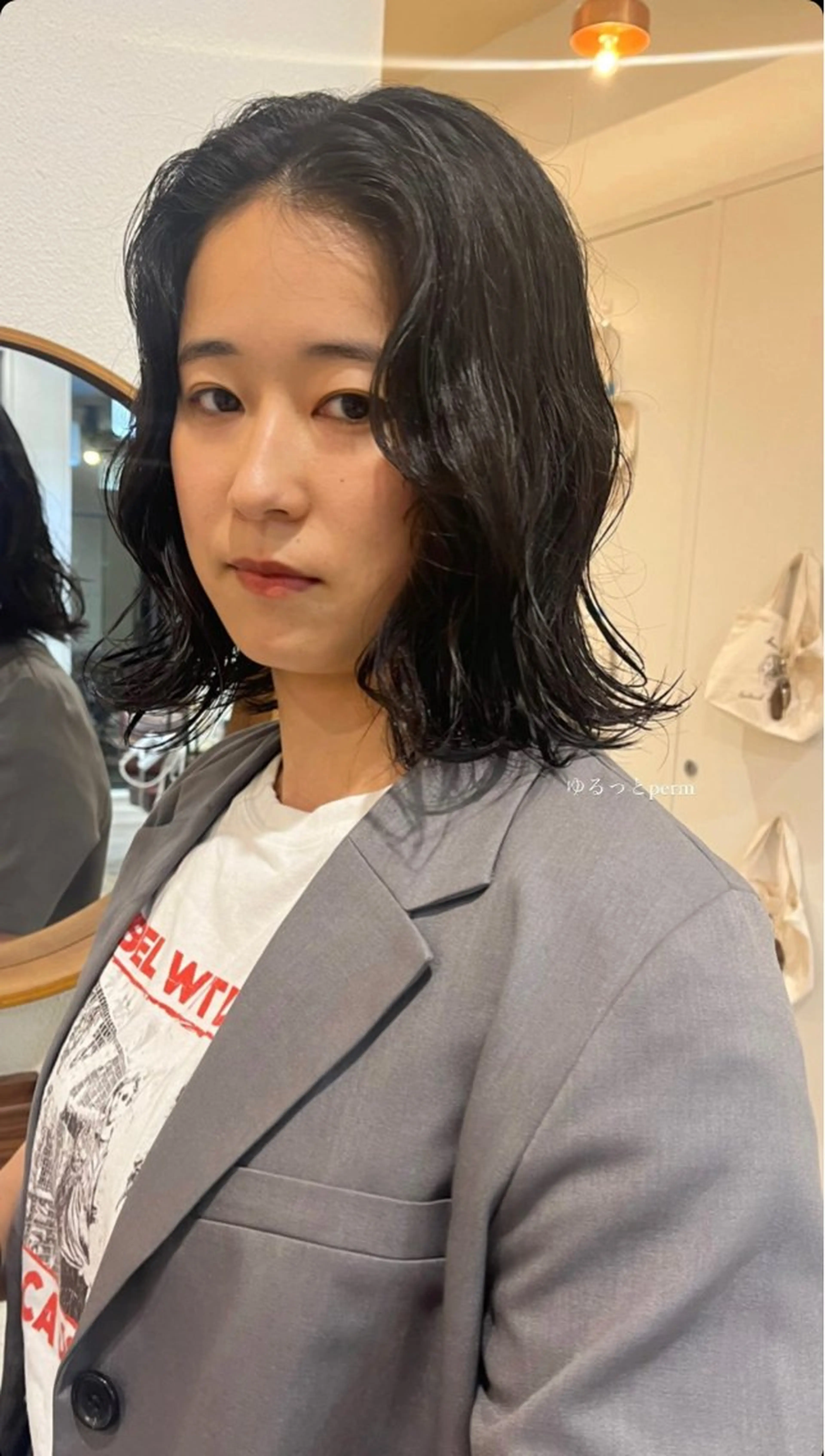 ミディアム パーマ Garland  Ginza所属・モモ🍑 レイヤー/ボブ/暖色のヘアスタイル