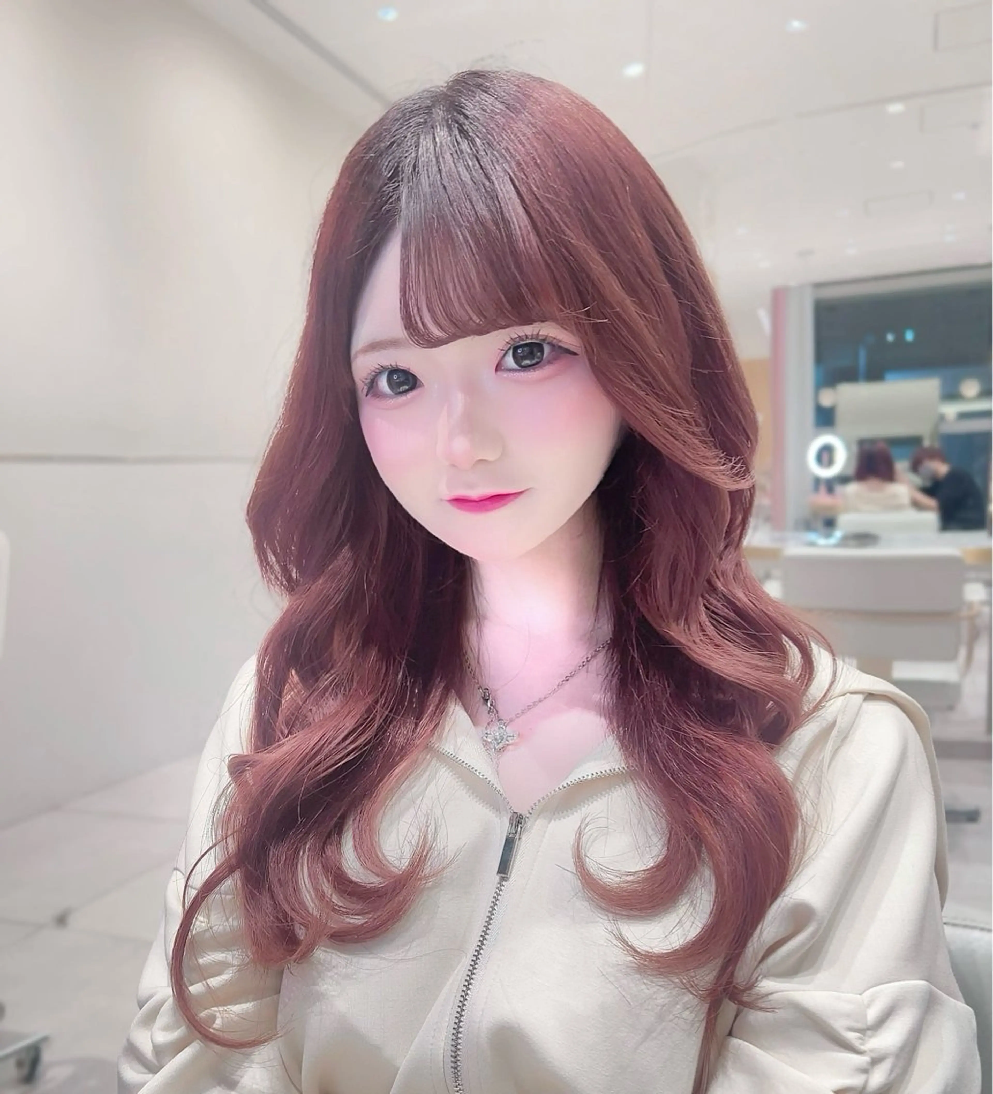 ロング カラー カット ヘアカラー トリートメント ヘッドスパ ヘアセット 韓国ヘア/レイヤー/ 顔まわり/りょーとのヘアスタイル