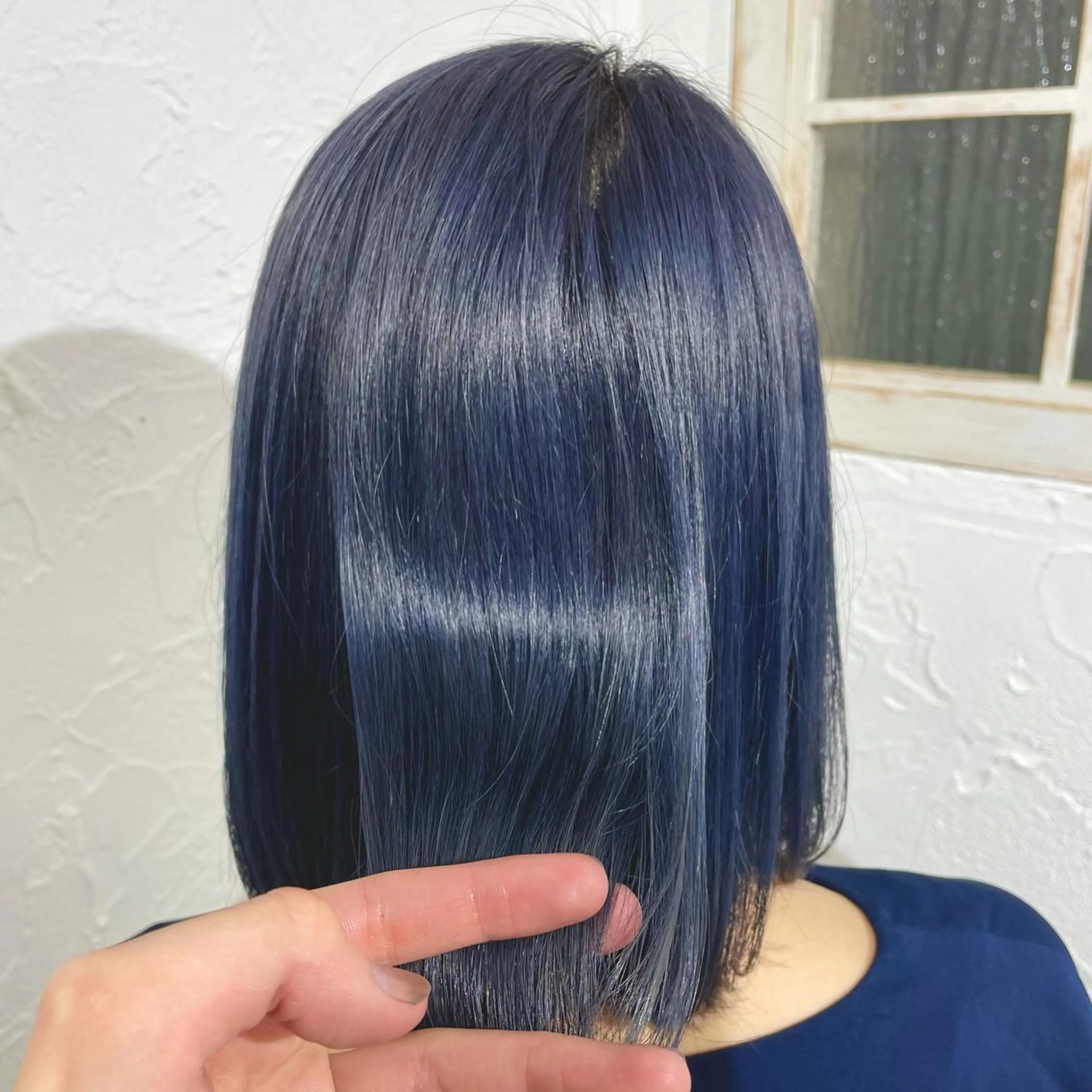 ミディアム カラー ショートボブ アッシュ アッシュグレー 黒髪 ブリーチ 髪質改善/縮毛矯正 ボブ/Ryuseiのヘアスタイル