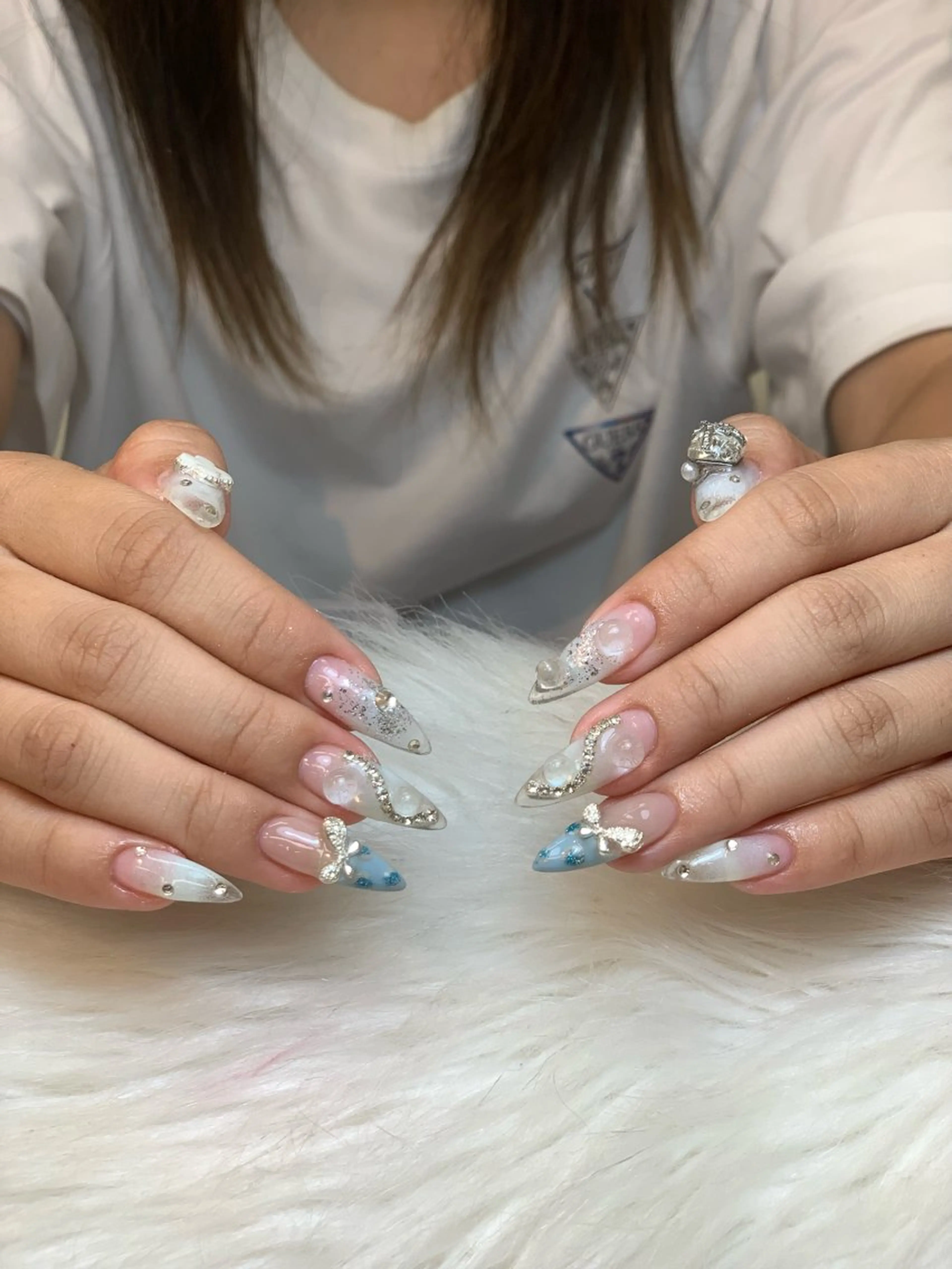 ネイル アートネイル 長さ出し ジェルネイル ニュアンスネイル ハンドネイル Cloudy Chan Nailのネイルデザイン