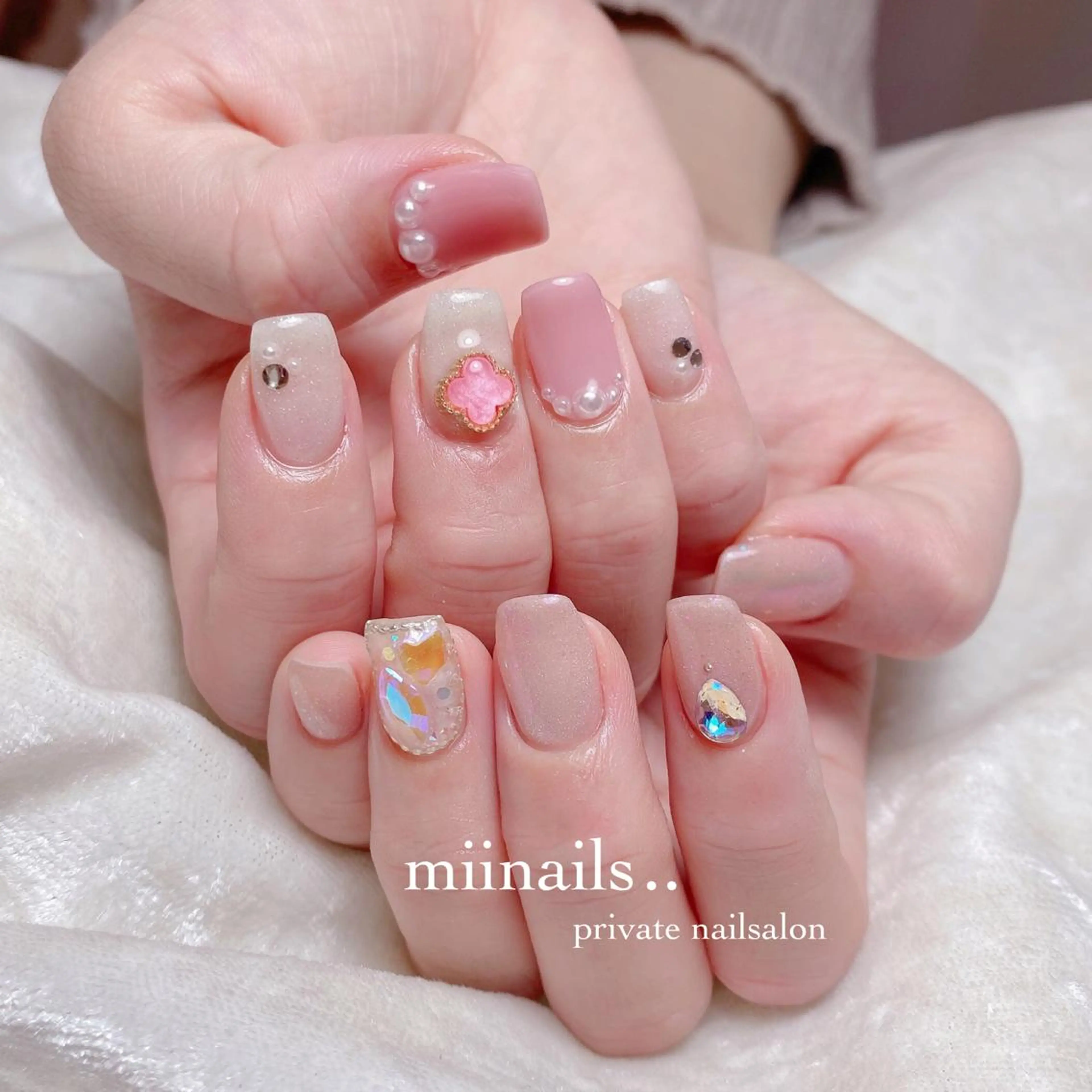 ネイル 韓国ネイル ワンホンネイル ハンドネイル nailsalon miinailsのネイルデザイン