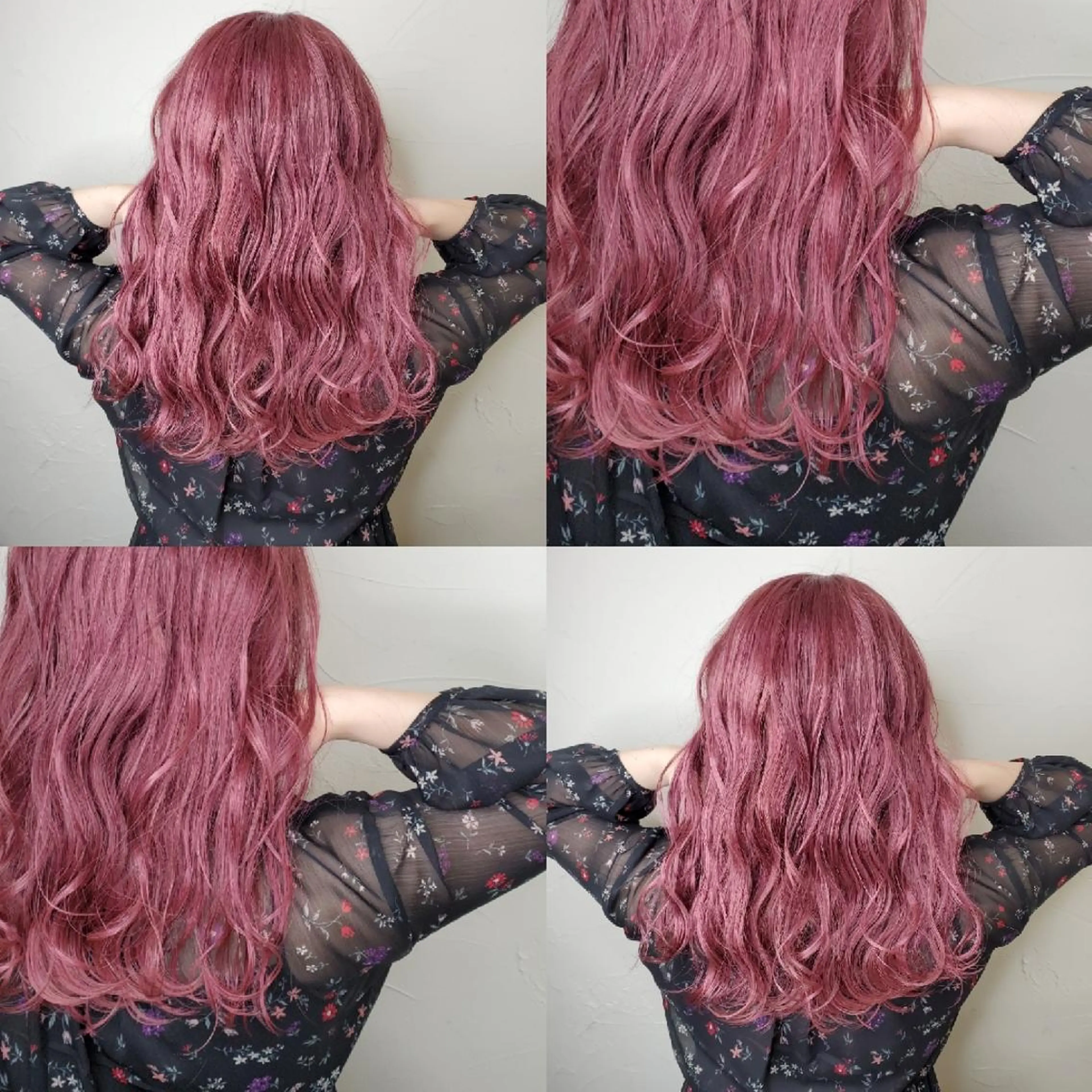 ミディアム ツヤ髪✨縮毛矯正 ハイトーンカラーのヘアスタイル